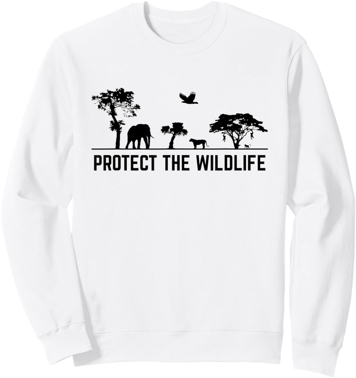 Protect Wildlife Safari Animal Conservancy Nature Earth Day Sweatshirt - Sweatshirt | White