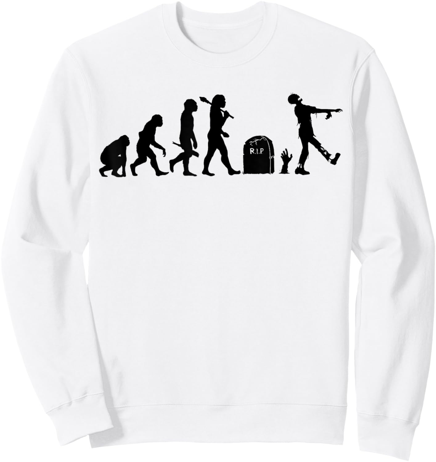 Zombie Evolution Funny Evolution of the Zombie Sweatshirt - Sweatshirt | White