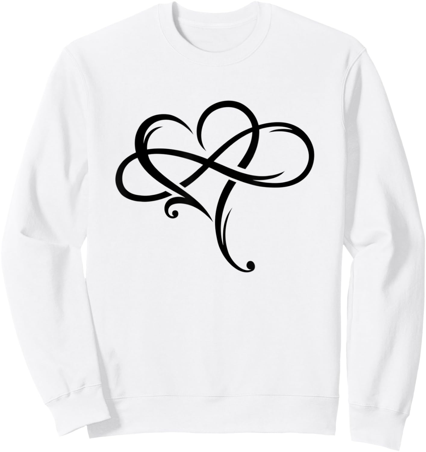 Cute Heart for Valentine's Day with Infinity Symbol in love Sweatshirt - Sweatshirt | White