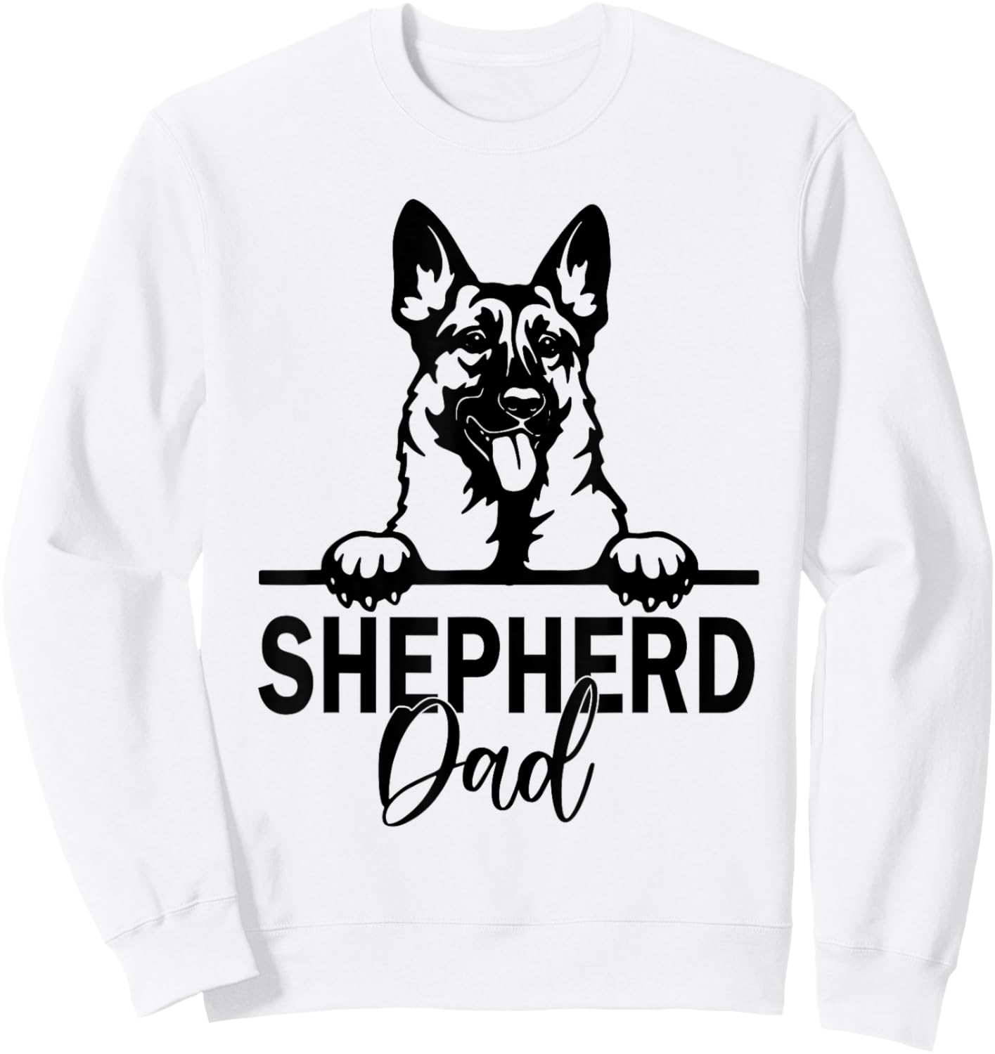 Retro German Shepherd Dad Gift Dog Owner Pet Shepard Father Sweatshirt - Sweatshirt | White
