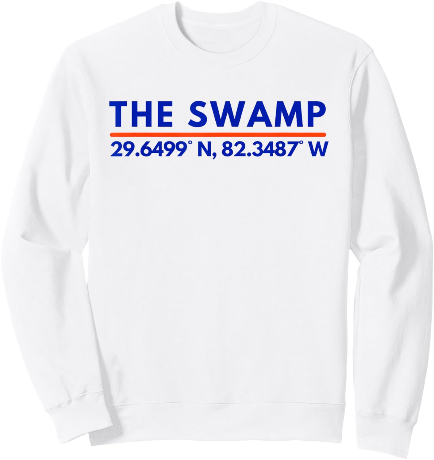 Florida FL Fans The Swamp Latitude and Longitude Sweatshirt - Sweatshirt | White