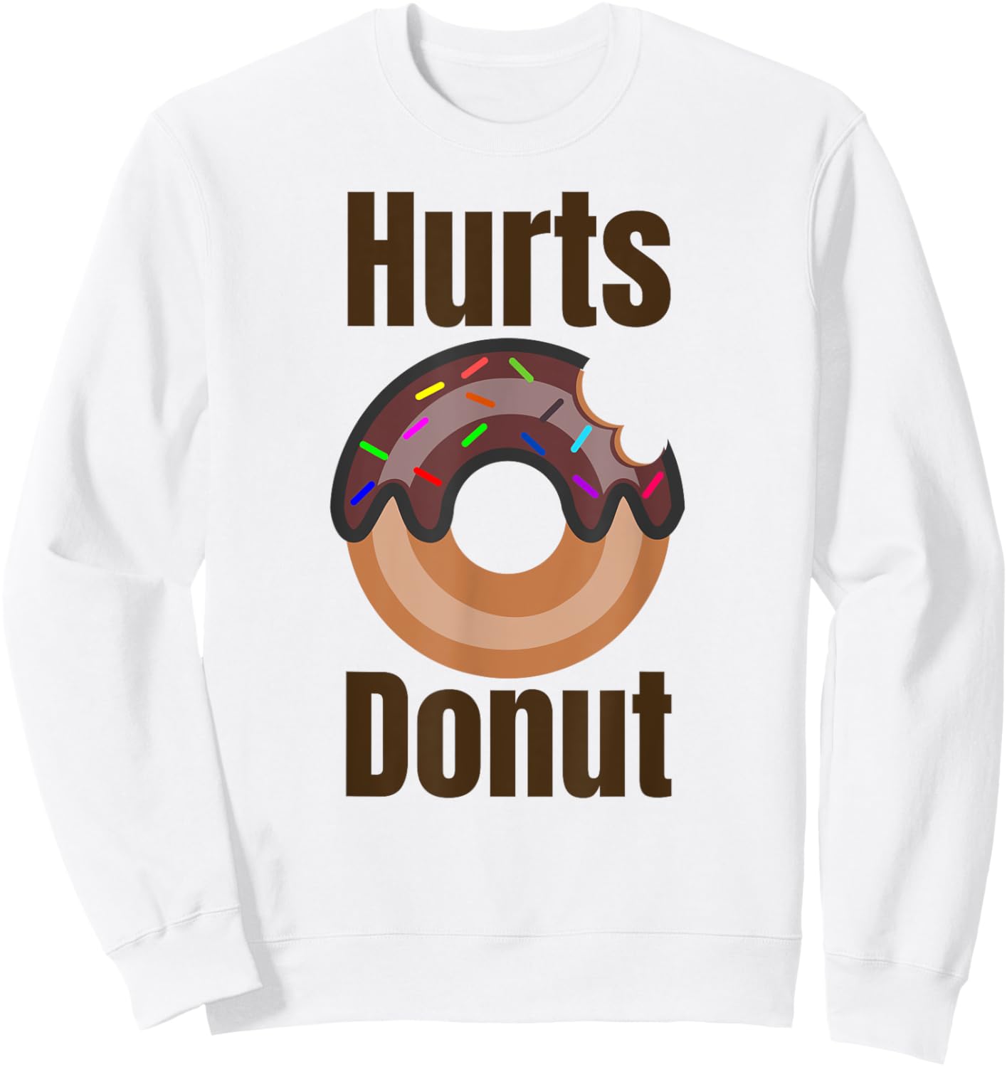 Classic Pun Hurts Donut Sweatshirt - Sweatshirt | White