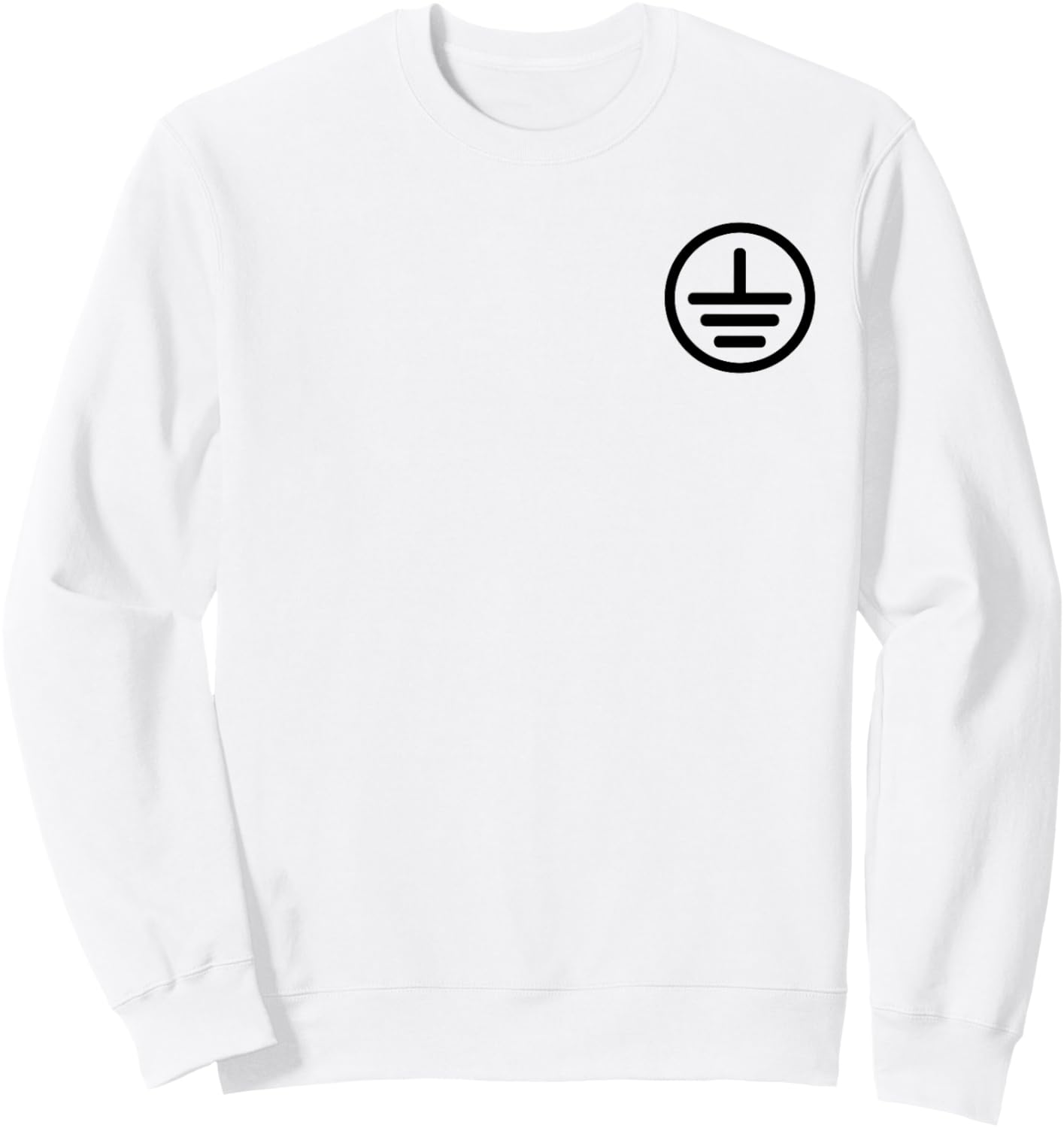 Electrical Ground Symbol Stay Grounded Electric Tech Sweatshirt - Sweatshirt | White