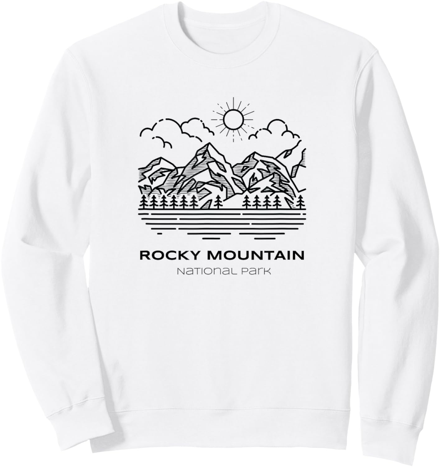 Vintage Rocky Mountain National Park Hike Sweatshirt - Sweatshirt | White
