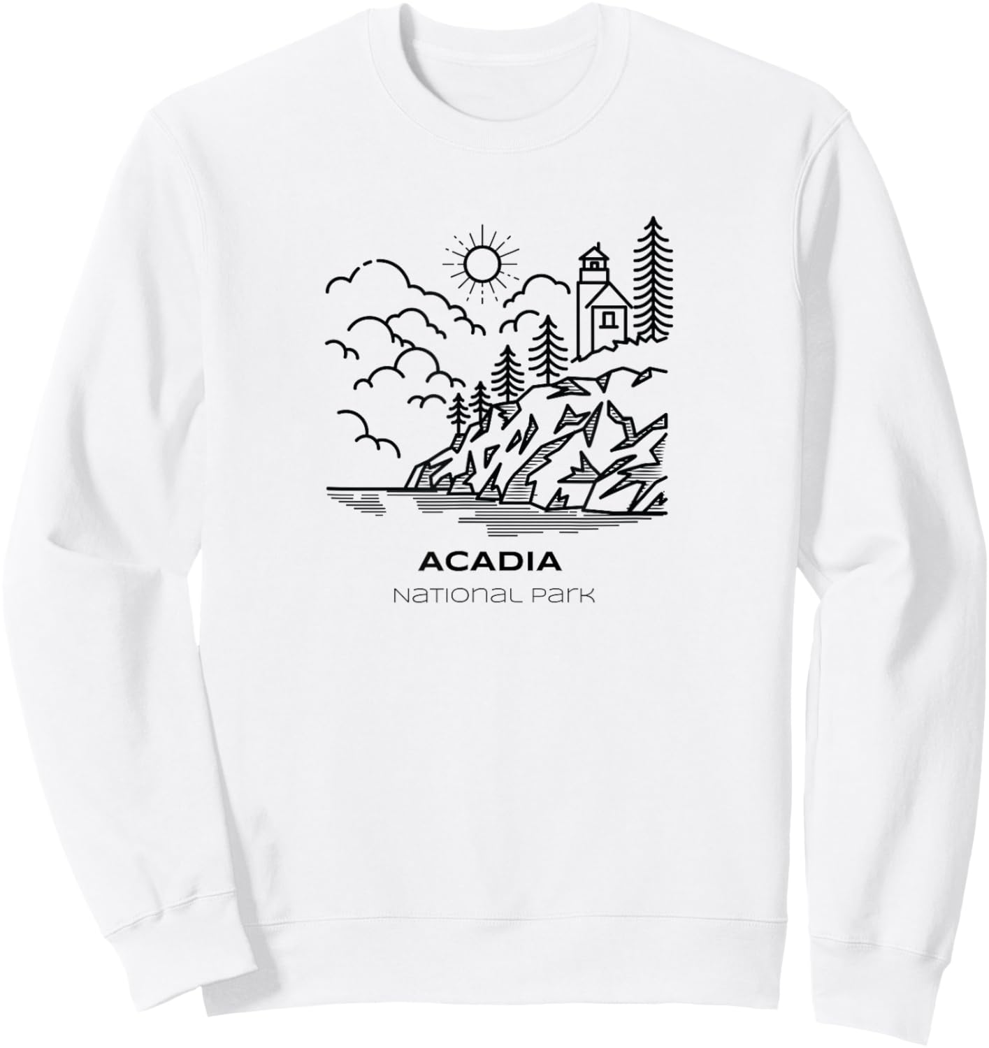 Vintage Acadia National Park Hike Sweatshirt - Sweatshirt | White