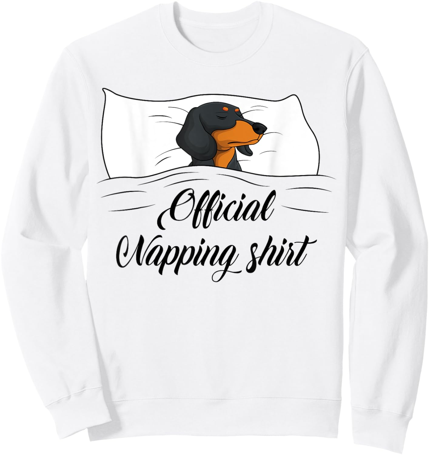 Sleeping Dachshund Pyjamas Dog Lover Gift Official Napping Sweatshirt - Sweatshirt | White