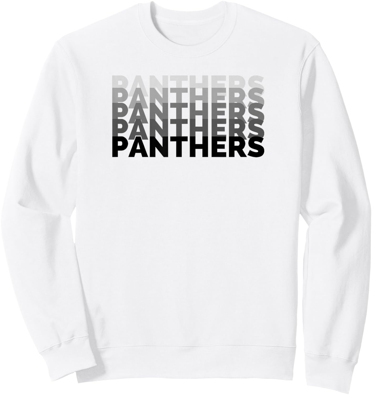 Panther Repeated Black Gray Text High School Spirit Fan Wear Sweatshirt - Sweatshirt | White