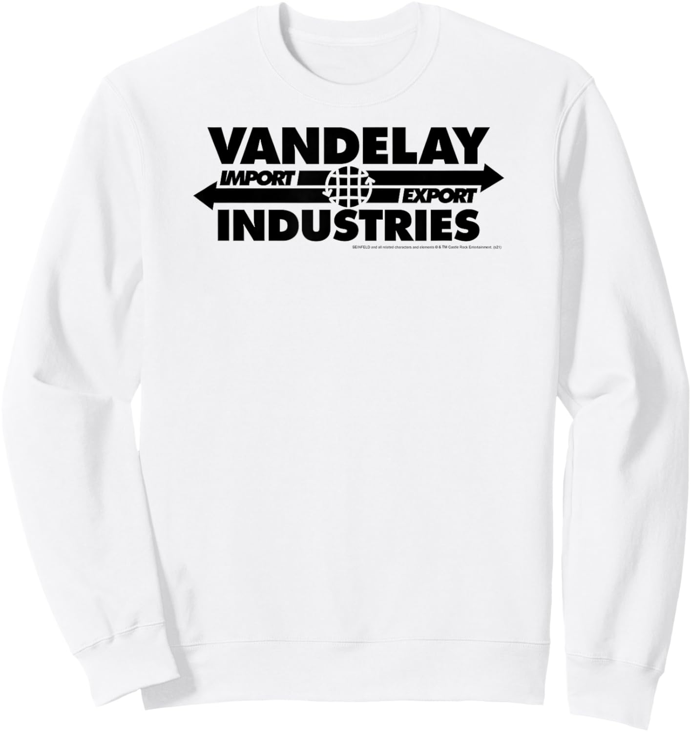 Seinfeld Vandelay Industries Logo Funny 90's TV Show Sweatshirt - Sweatshirt | White