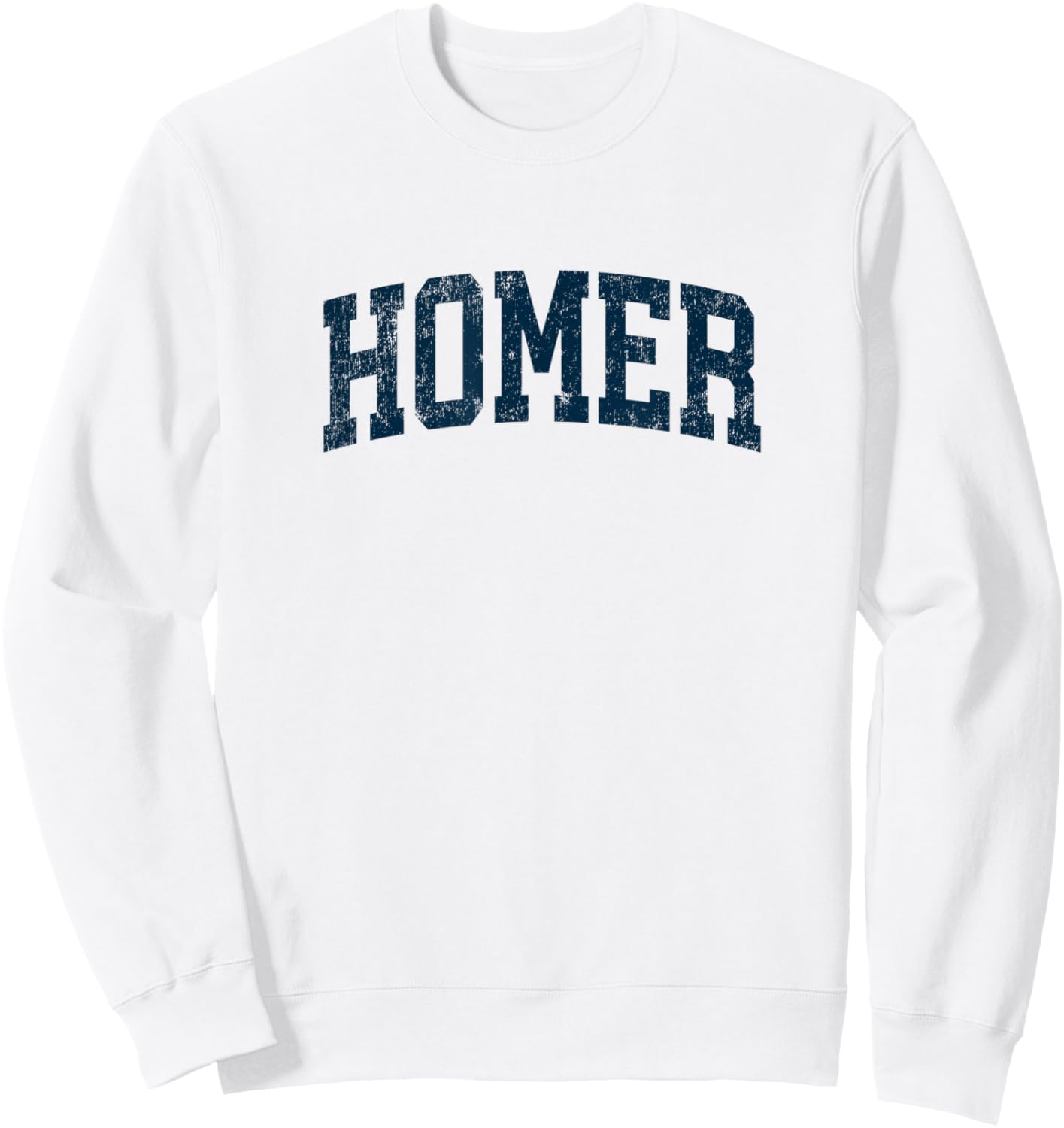 Homer Alaska AK Vintage Athletic Sports Navy Design Sweatshirt - Sweatshirt | White