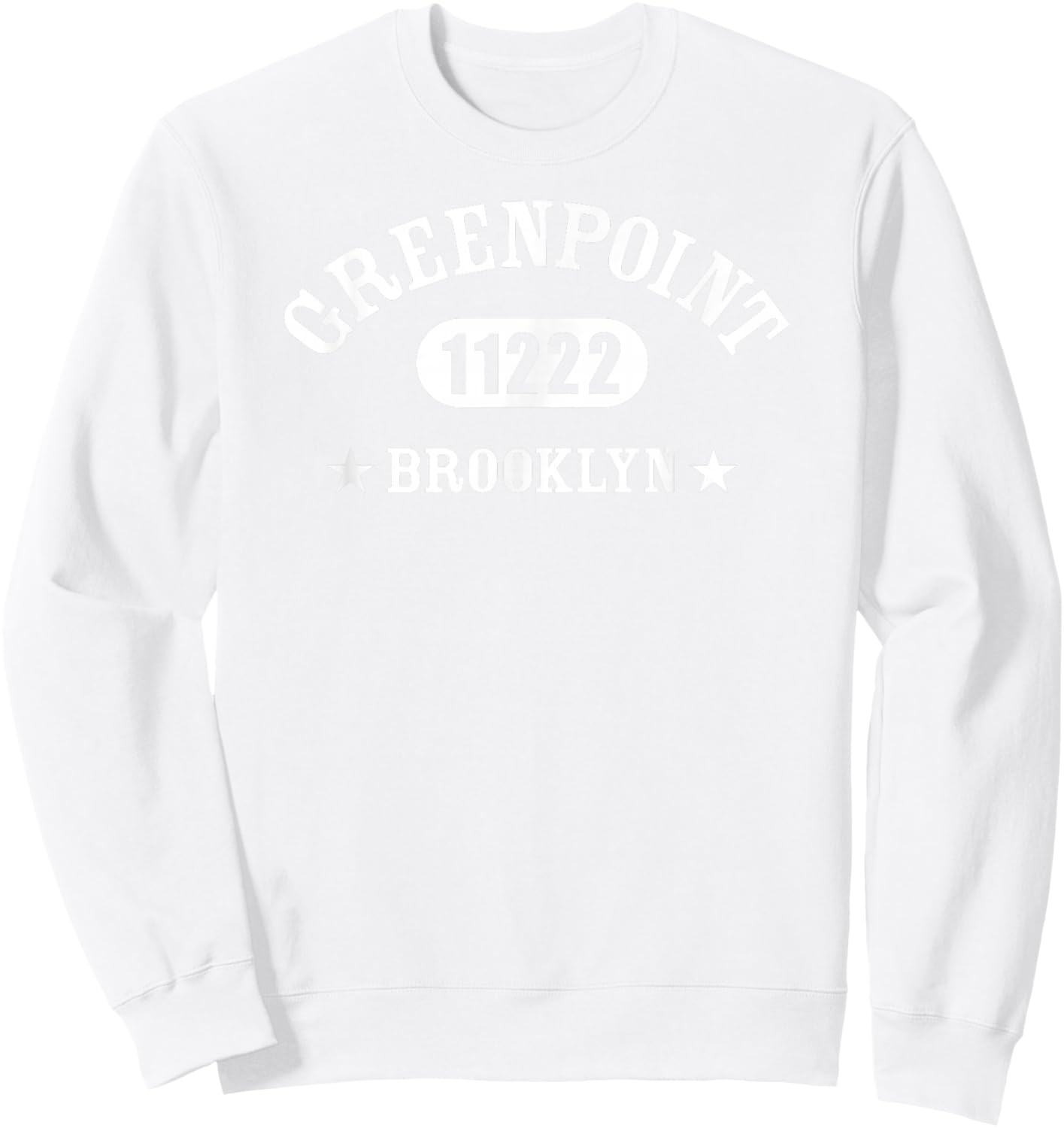 GREENPOINT Brooklyn NY 11222 Athletic Design Sweatshirt - Sweatshirt | White
