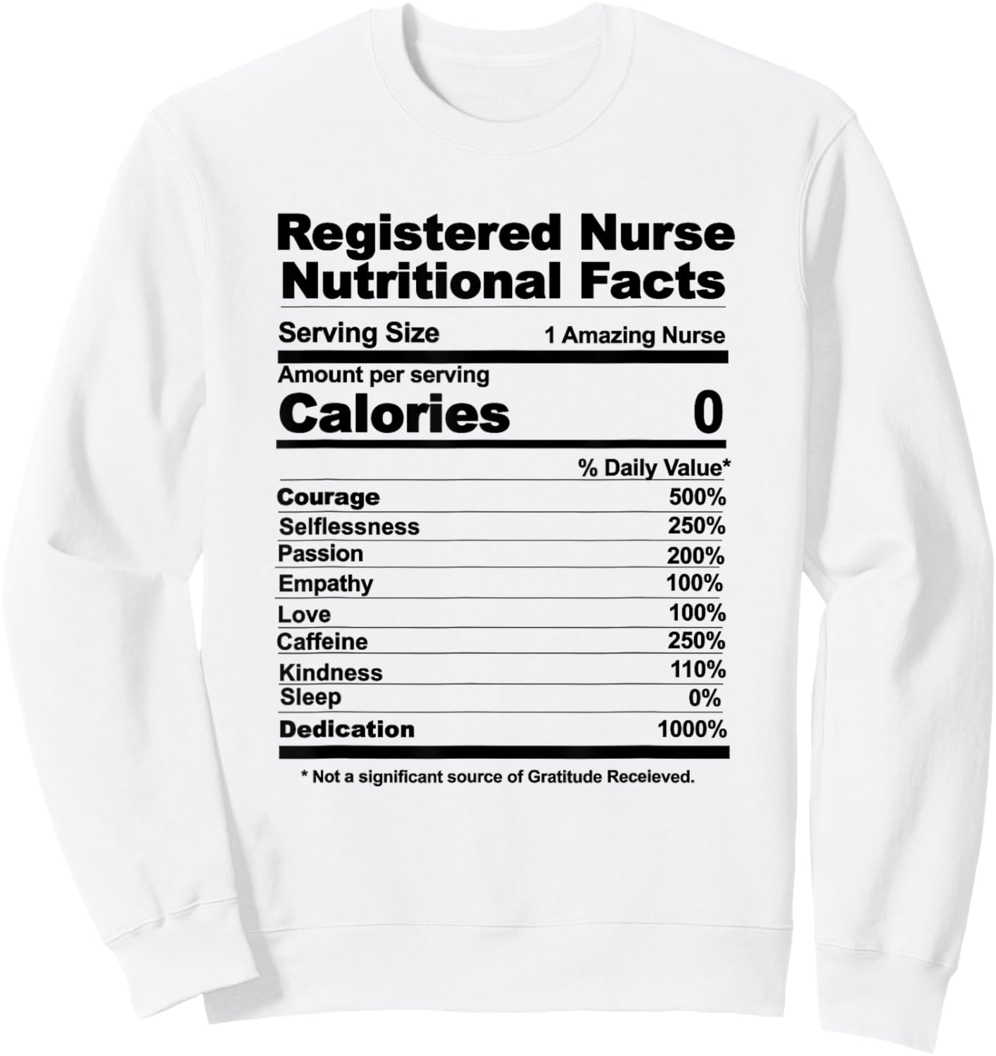Registered Nurse nutritional facts Sweatshirt - Sweatshirt | White