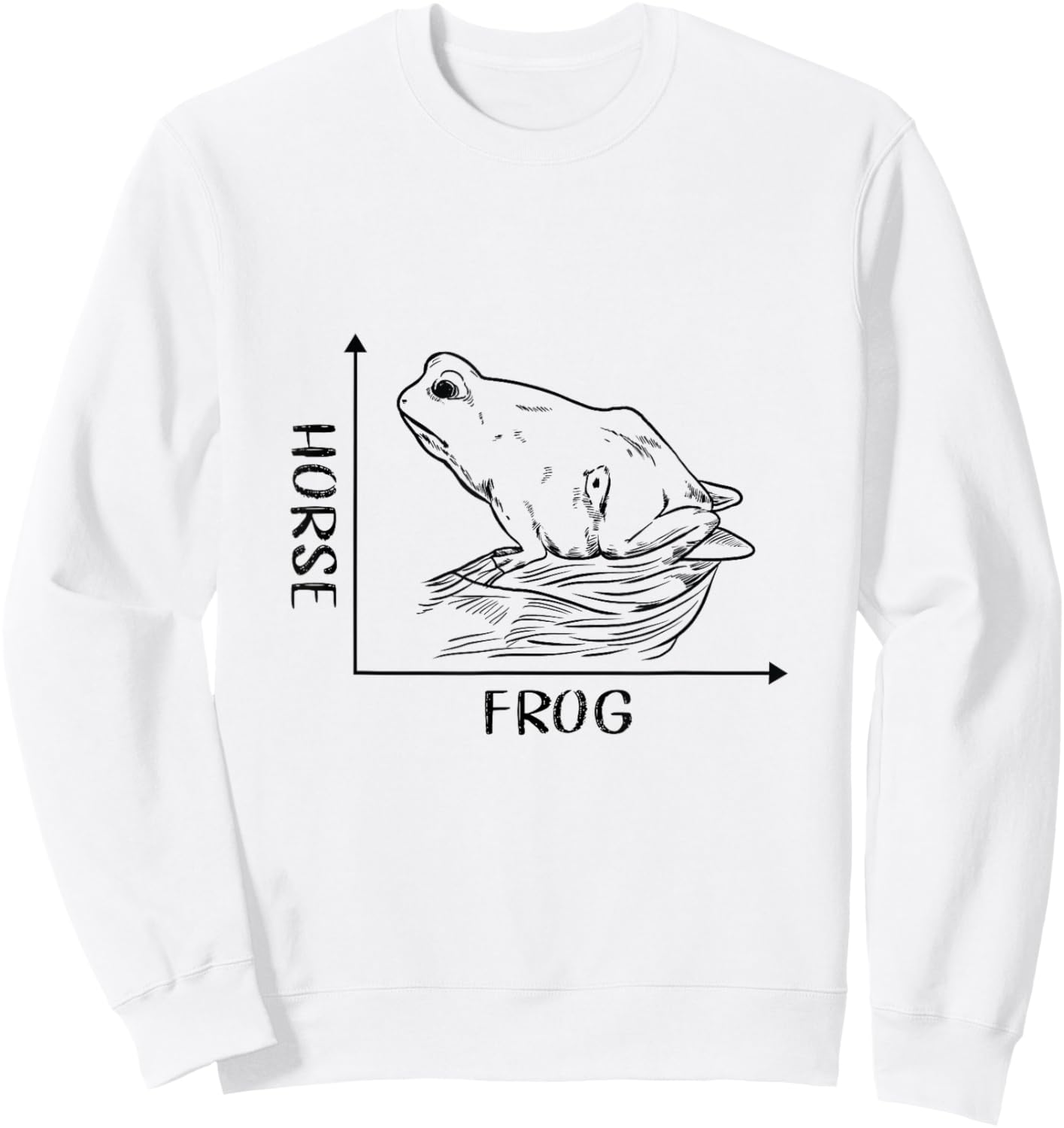 Frog Horse Optical Illusion Math Graph Drawing Philosopher Sweatshirt - Sweatshirt | White