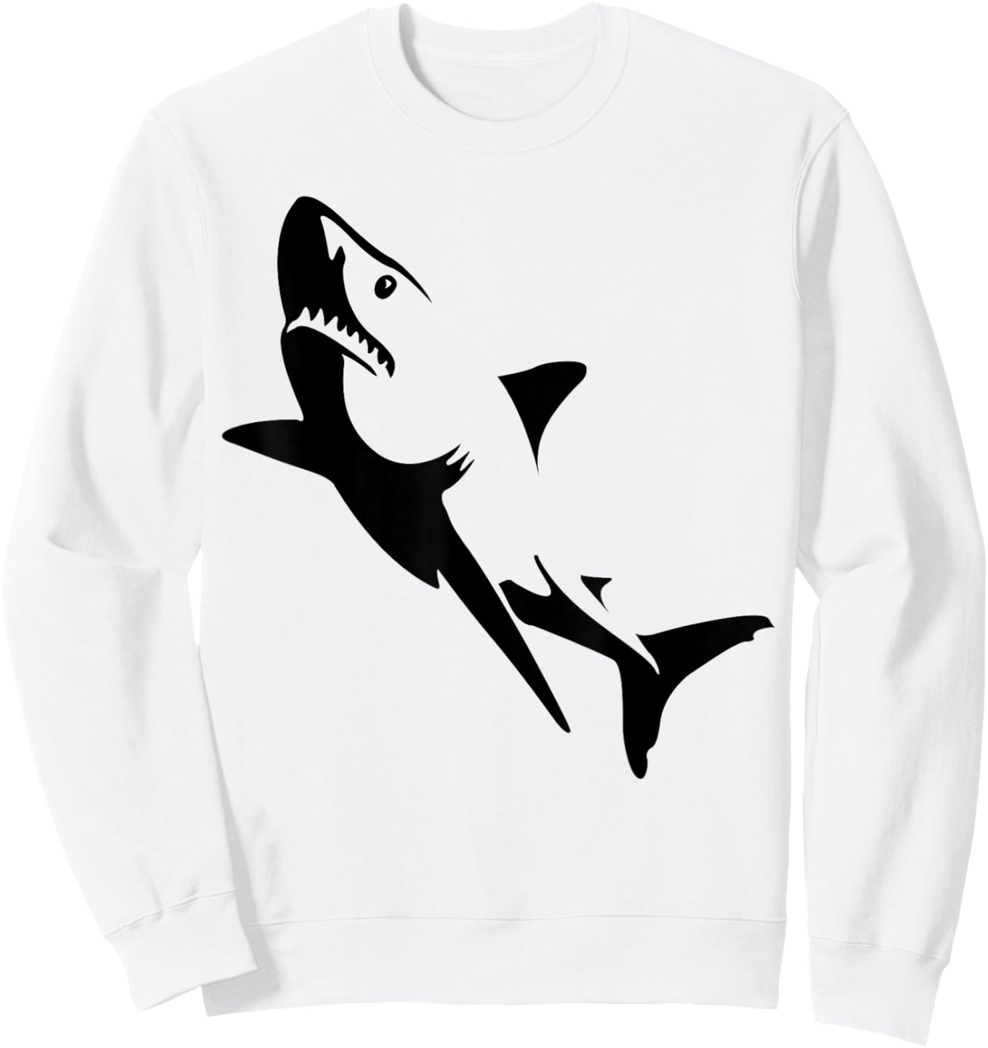 Great White Shark Attack Graphic Sweatshirt - Sweatshirt | White