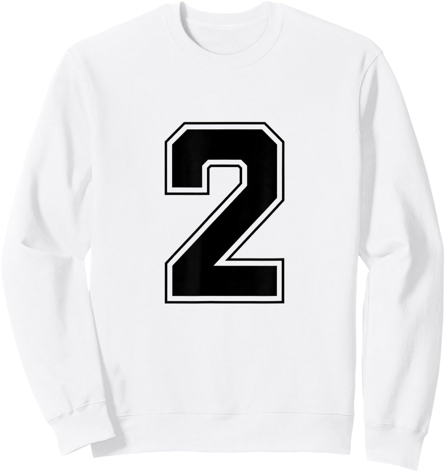 Number 2 Big Bold Capital Varsity Alphabet Monogram Sweatshirt - Sweatshirt | White
