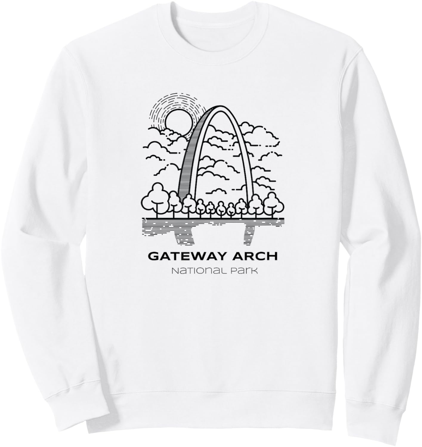 Vintage Gateway Arch National Park Hike Sweatshirt - Sweatshirt | White