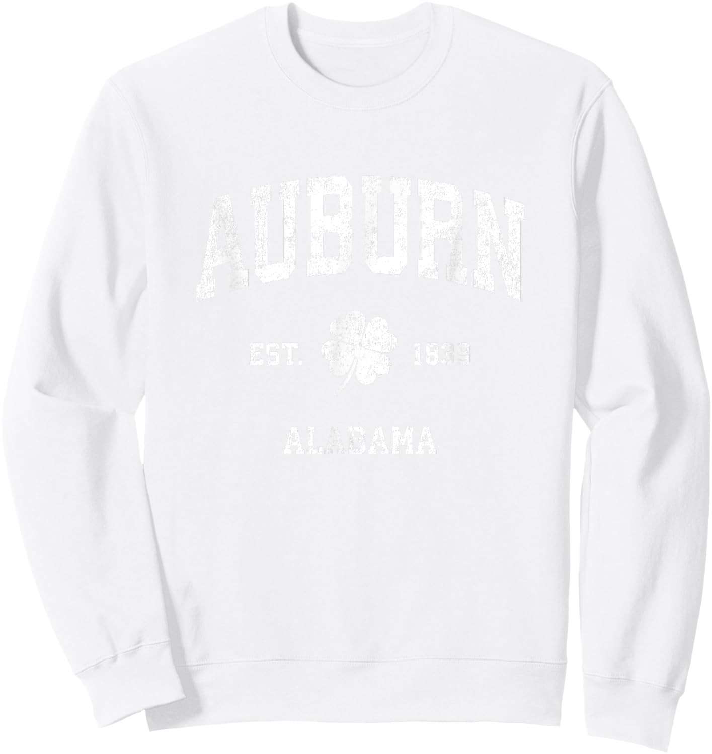 Auburn Alabama Vintage Shamrock Sports Sweatshirt - Sweatshirt | White