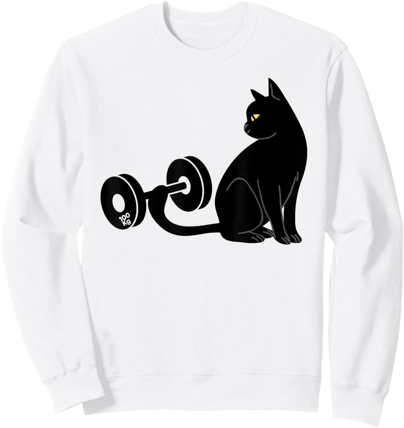 Deadlifting Cat Workout Gym Fitness Exercise Weightlifting Sweatshirt - Sweatshirt | White