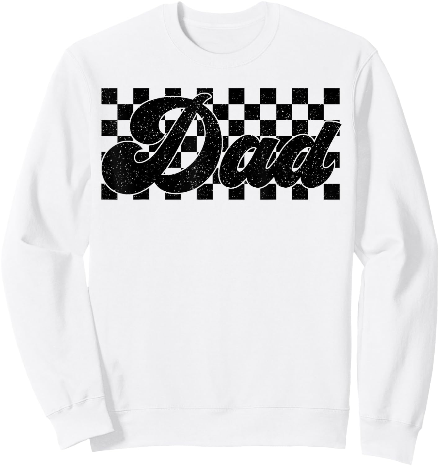 Funny Retro Checkered Dad For Father's Fatherhood ,Dad Life Sweatshirt - Sweatshirt | White