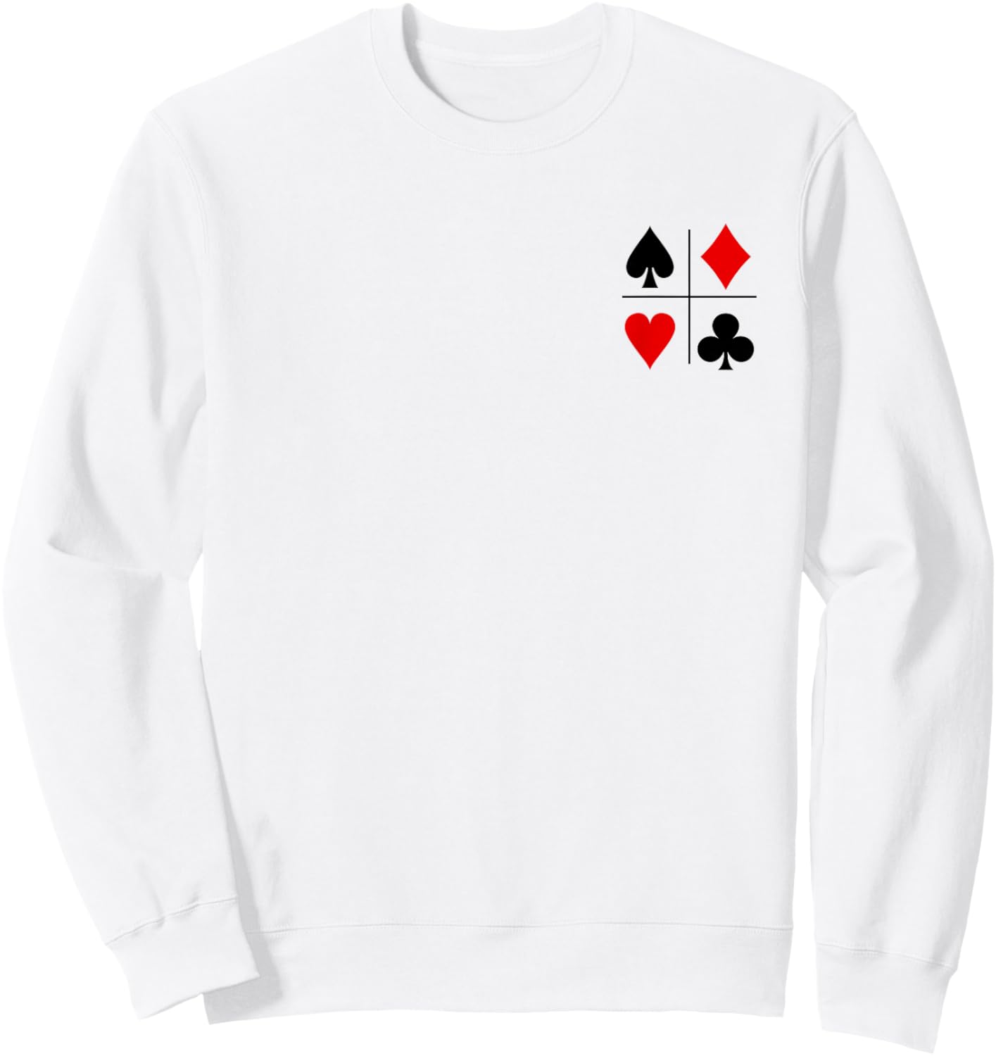 Diamonds Spades Hearts Clubs Playing Card Suits Poker Sweatshirt - Sweatshirt | White