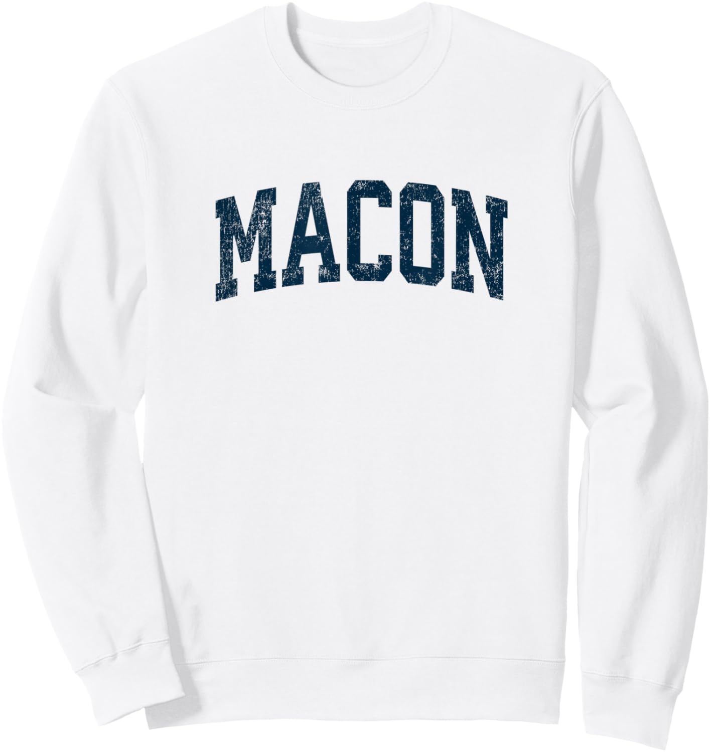 Macon Georgia GA Vintage Athletic Sports Navy Design Sweatshirt - Sweatshirt | White