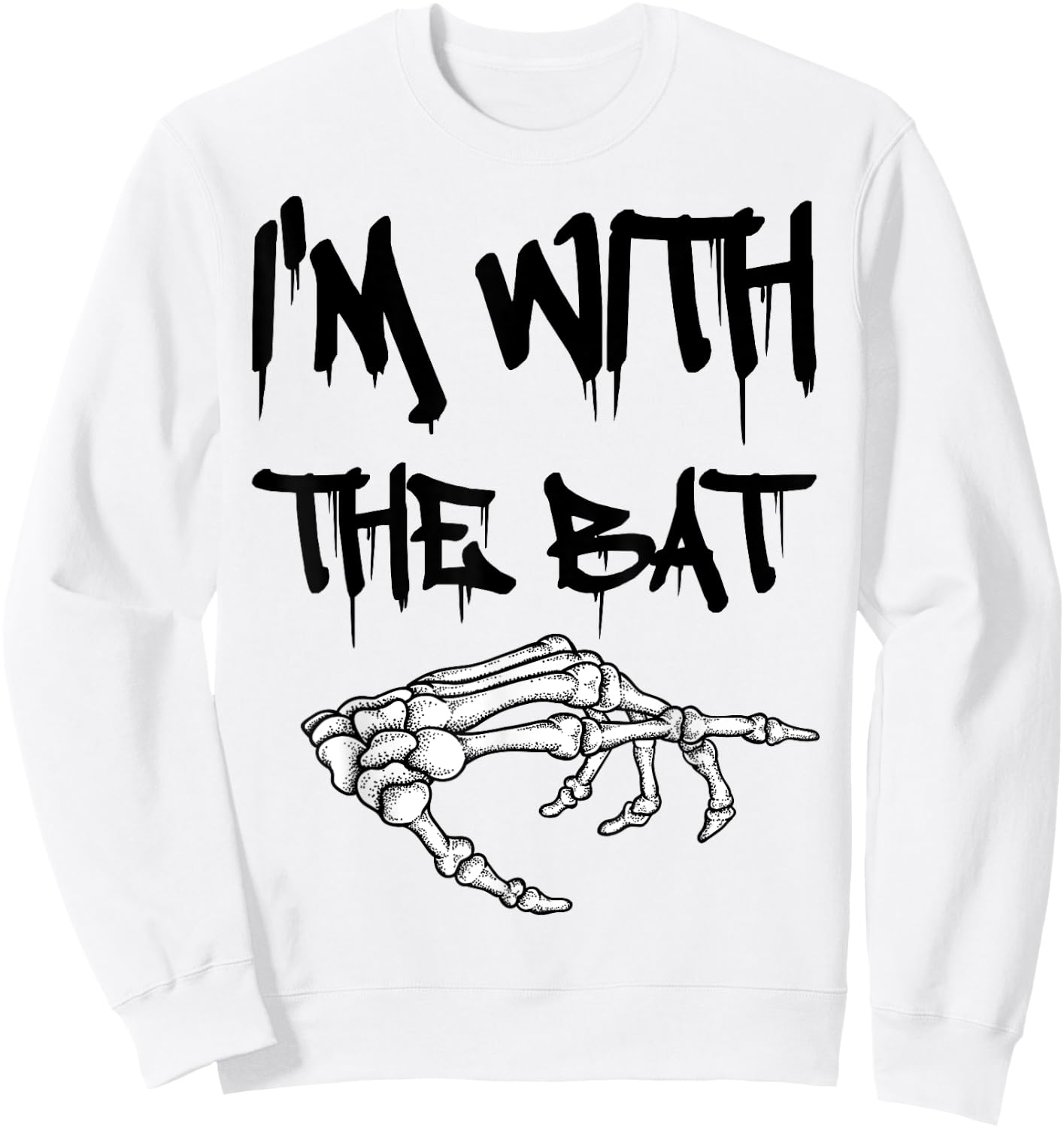 I'm with the bat funny matching couple costume Halloween Sweatshirt - Sweatshirt | White
