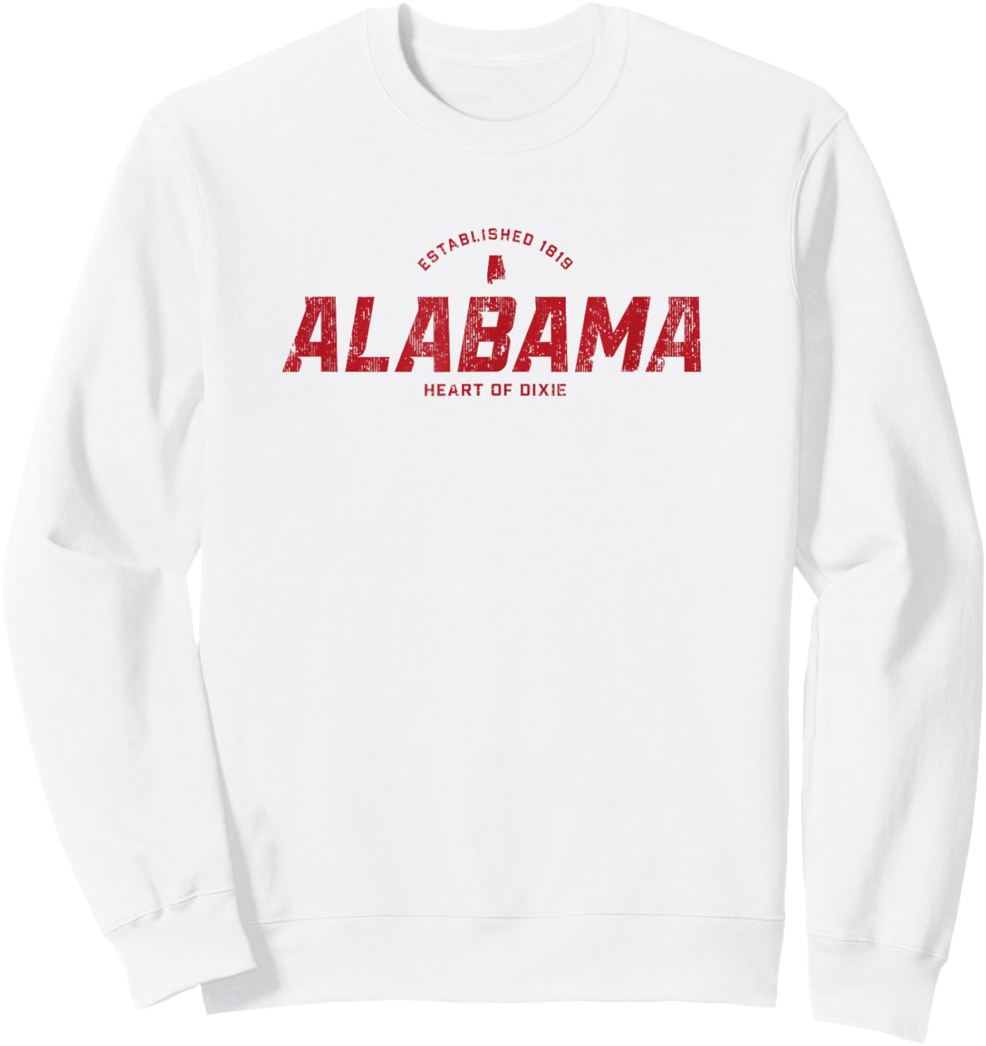 Alabama AL Vintage Athletic Red Sports Logo Sweatshirt - Sweatshirt | White