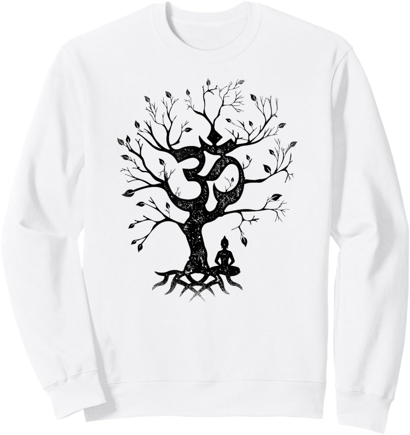 Tree of Life and Ohm Symbol Design or Men Om Sweatshirt - Sweatshirt | White