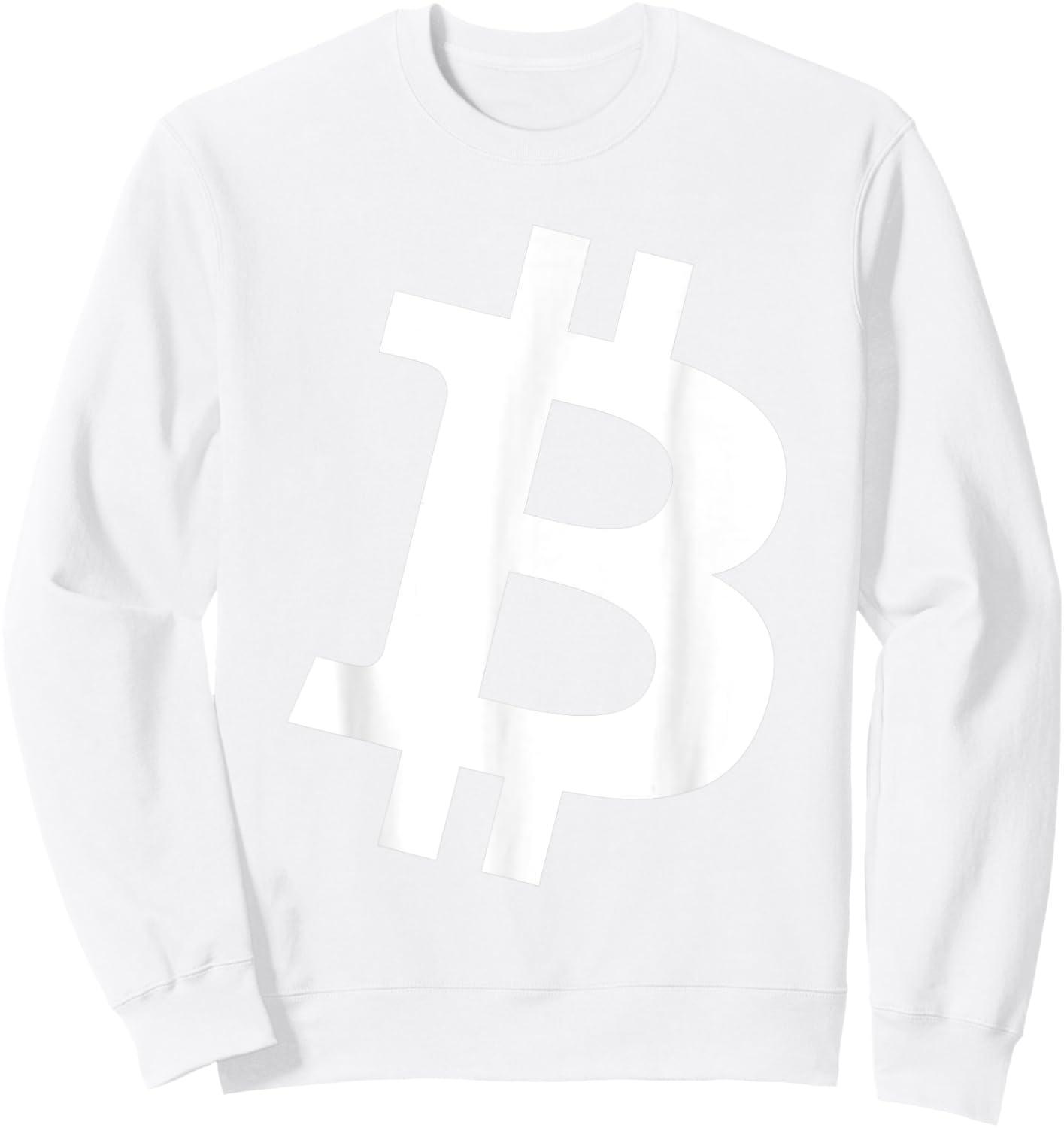 Big White BTC Bitcoin Logo Cryptocurrency Graphic Designs Sweatshirt - Sweatshirt | White