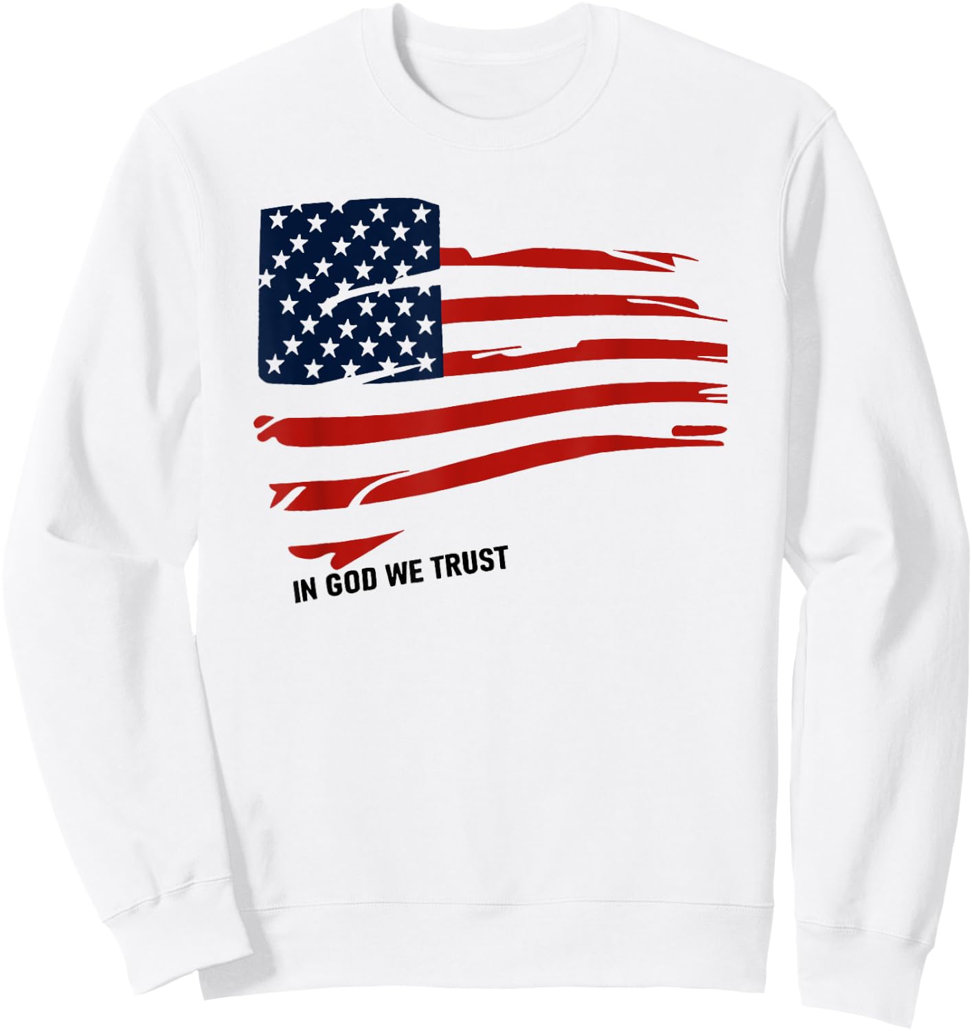 in god we trust american flag Women Men Sweatshirt - Sweatshirt | White
