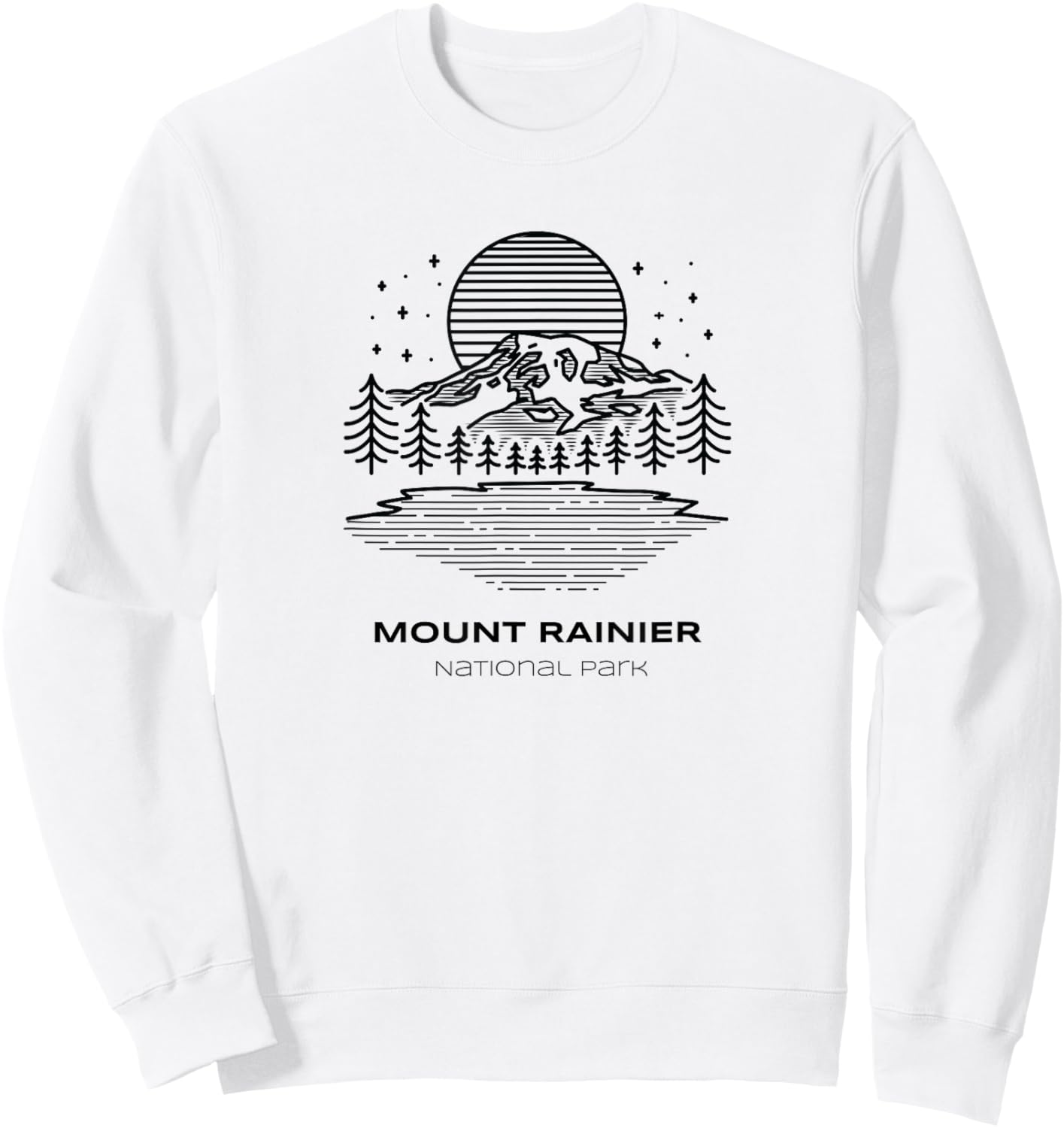 Vintage Mount Rainier National Park Hike Sweatshirt - Sweatshirt | White
