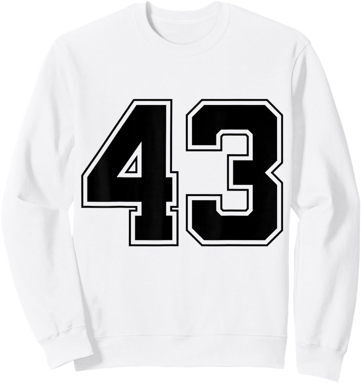Number 43 Big Bold Capital Varsity Alphabet Monogram Sweatshirt - Sweatshirt | White