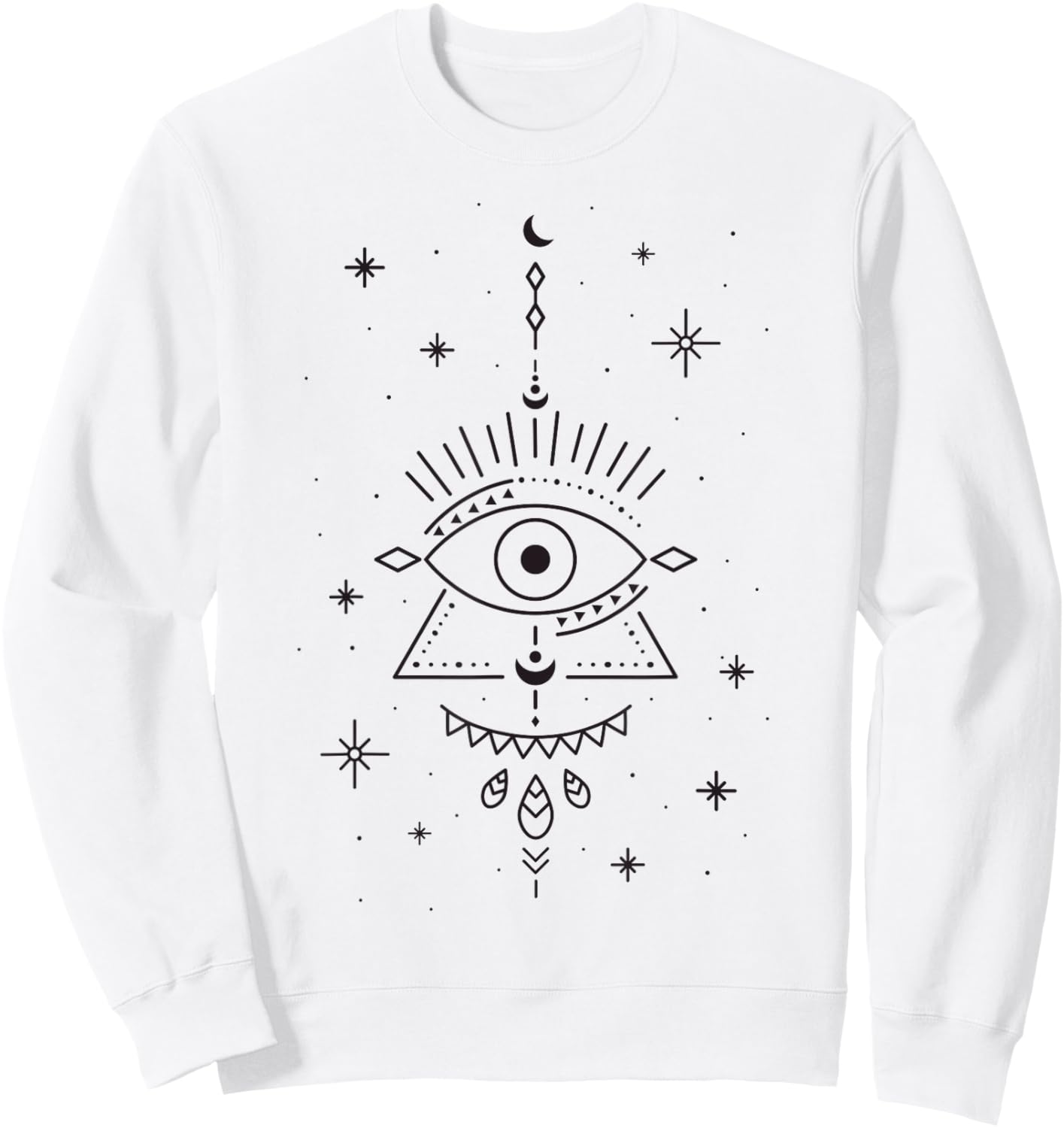 Seeing Eyes Yoga Evil Eye Yoga Evil Eye Curse Protection Sweatshirt - Sweatshirt | White