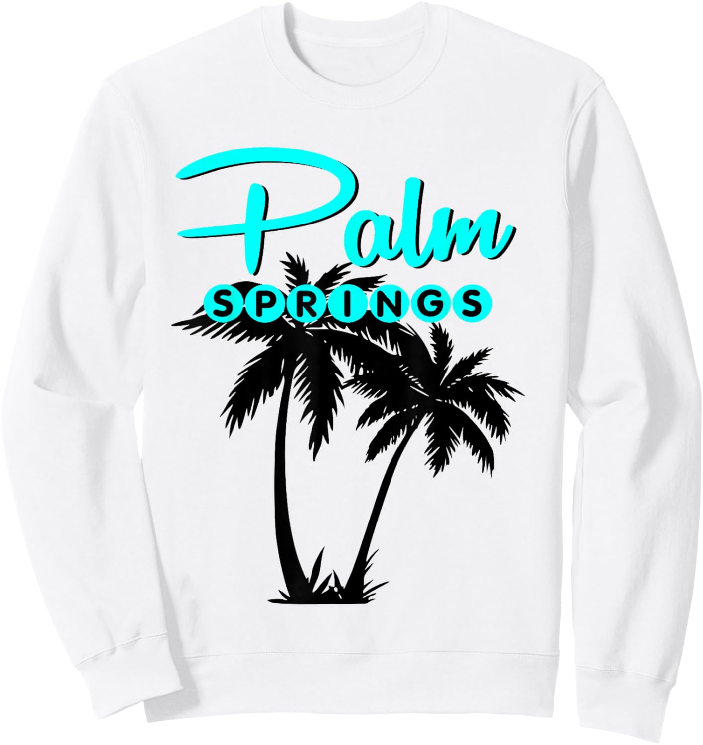 PALM SPRINGS RETRO VINTAGE CALIFORNIA Palm Tree Sweatshirt - Sweatshirt | White