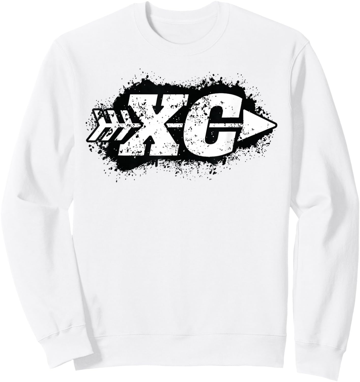 CX - Grunge Cross Country Running Sweatshirt - Sweatshirt | White