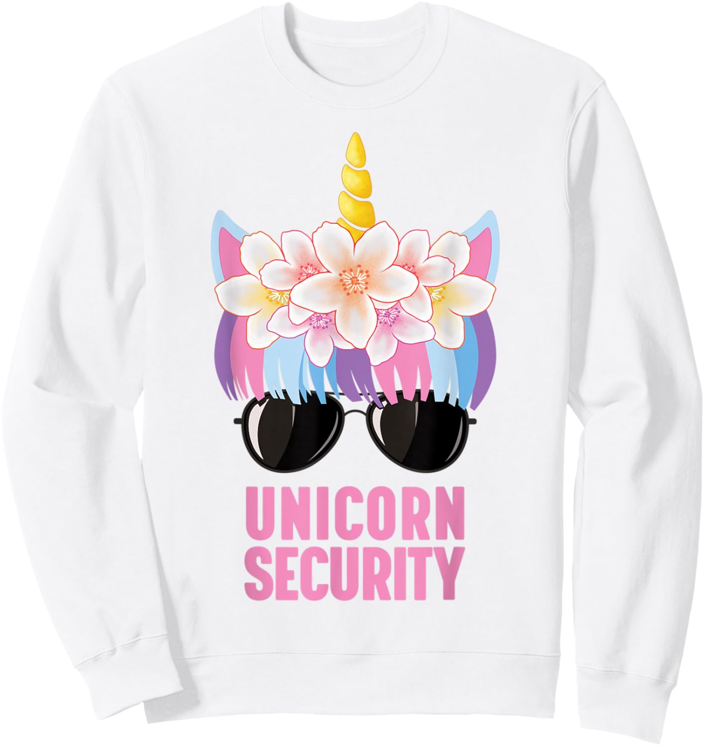 Cute Unicorn Security Sweatshirt - Sweatshirt | White