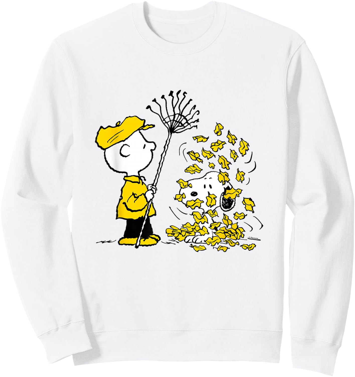 Peanuts - Charlie Brown Snoopy Fall Leaves Sweatshirt - Sweatshirt | White