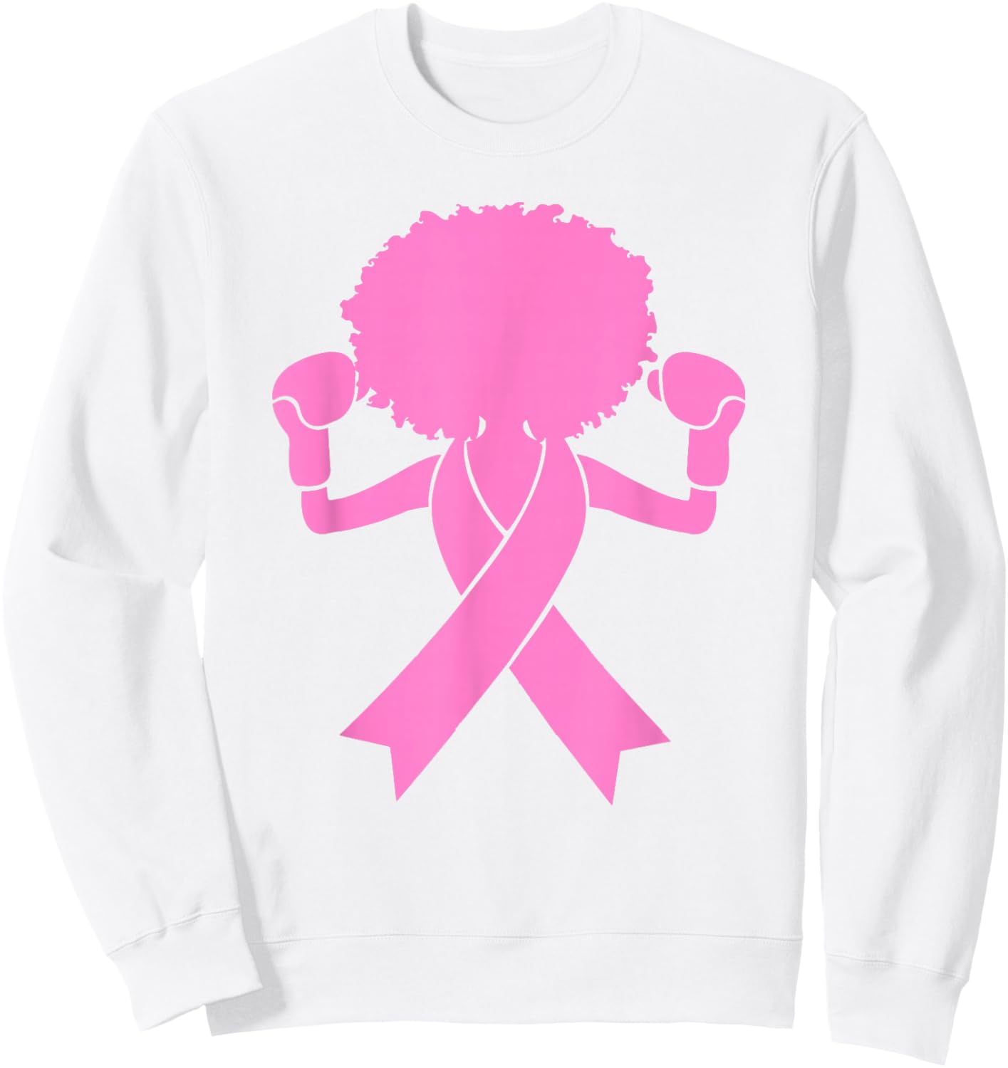 Breast Cancer Awareness Warrior Pink Ribbon Support Sweatshirt - Sweatshirt | White