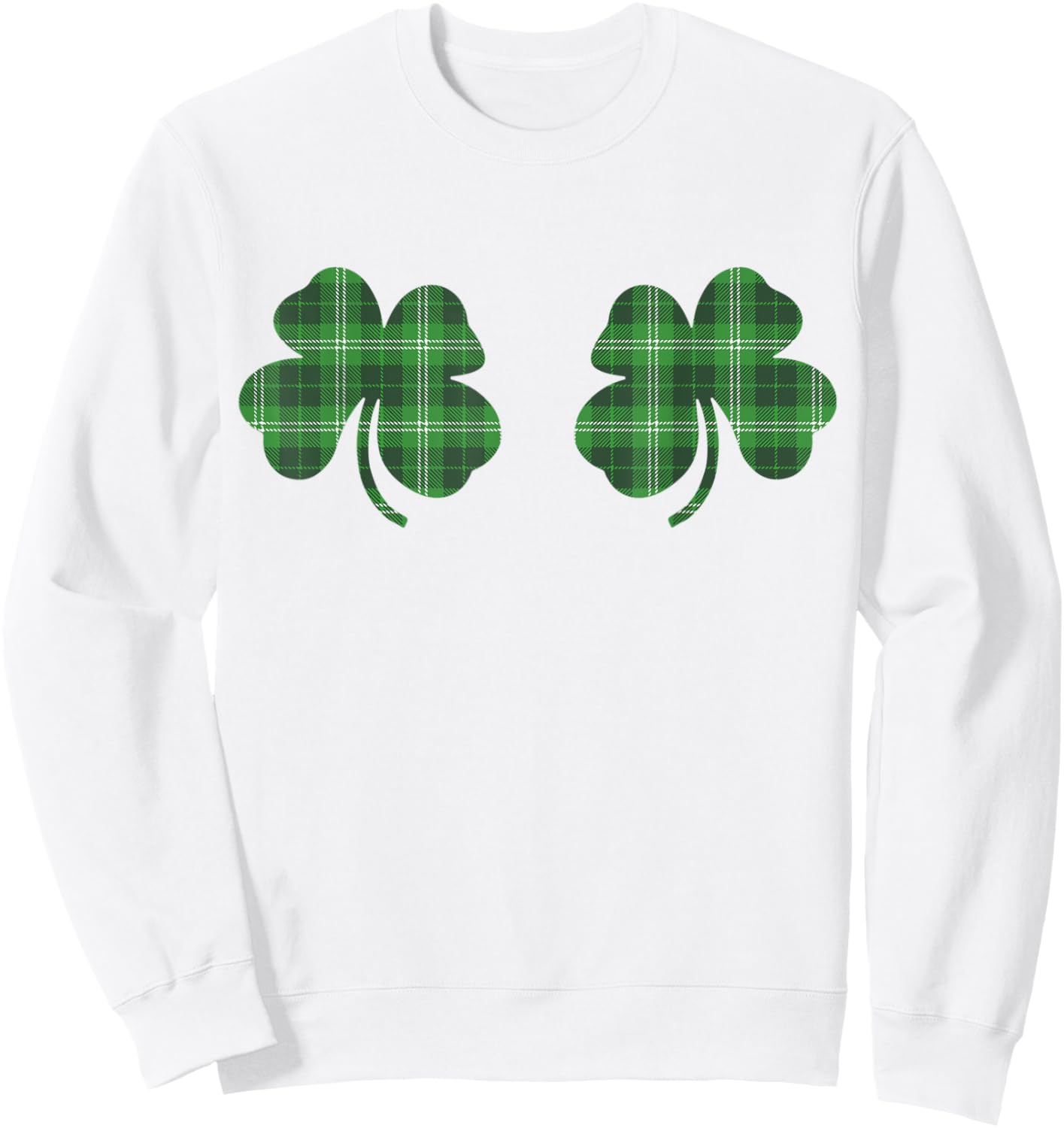 Shamrock Boobs Shirt Women Funny St Patricks Day Sexy Irish Sweatshirt - Sweatshirt | White