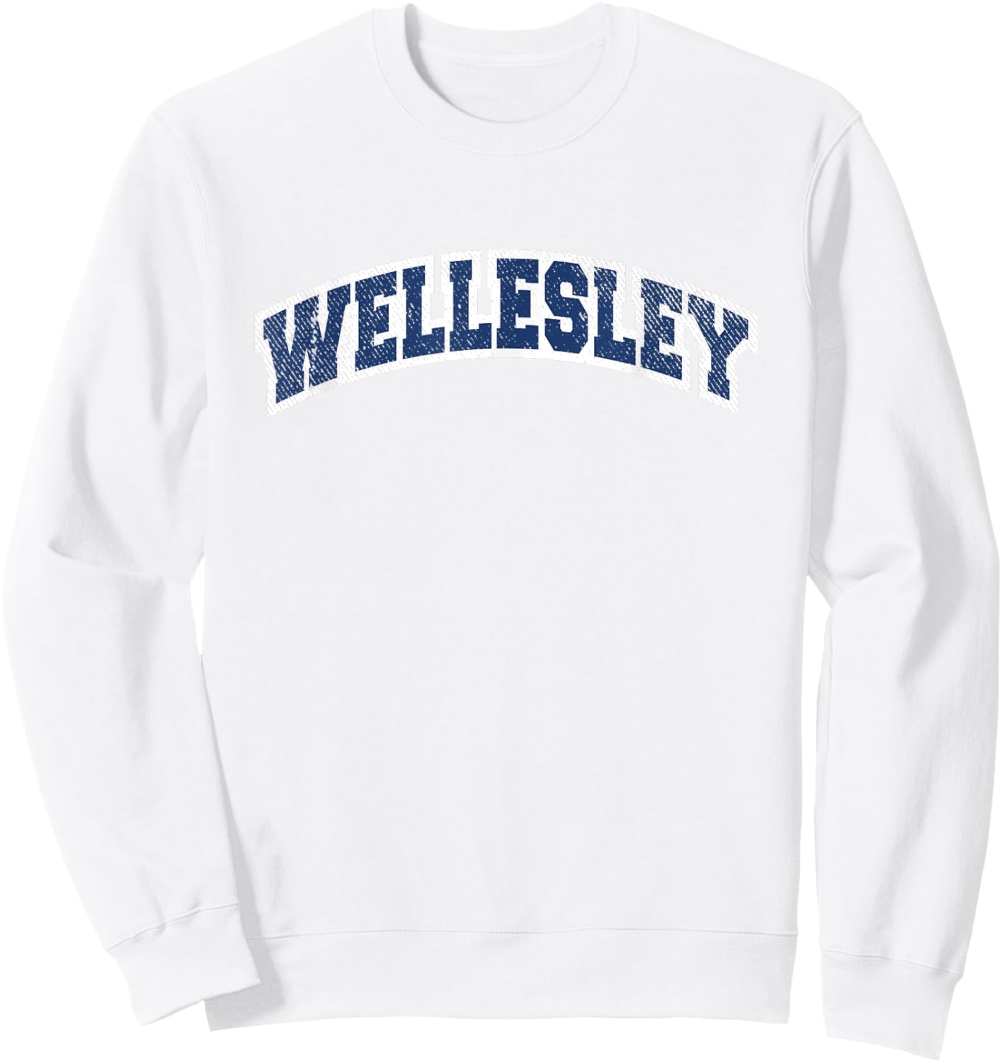 Wellesley Massachusetts Varsity Style Vintage Sweatshirt - Sweatshirt | White