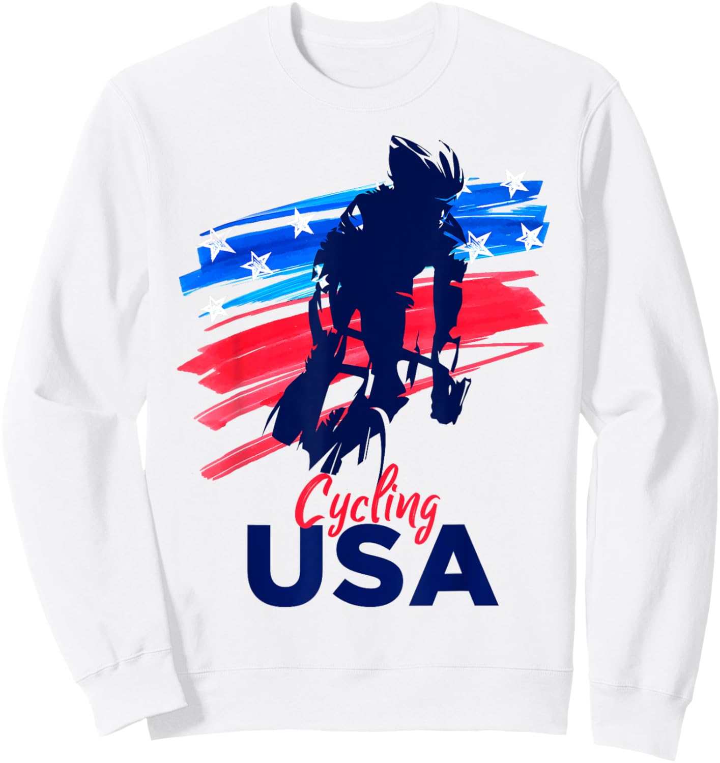 Cycling USA Flag Bicycle Team Player Cycling Lover Sweatshirt - Sweatshirt | White