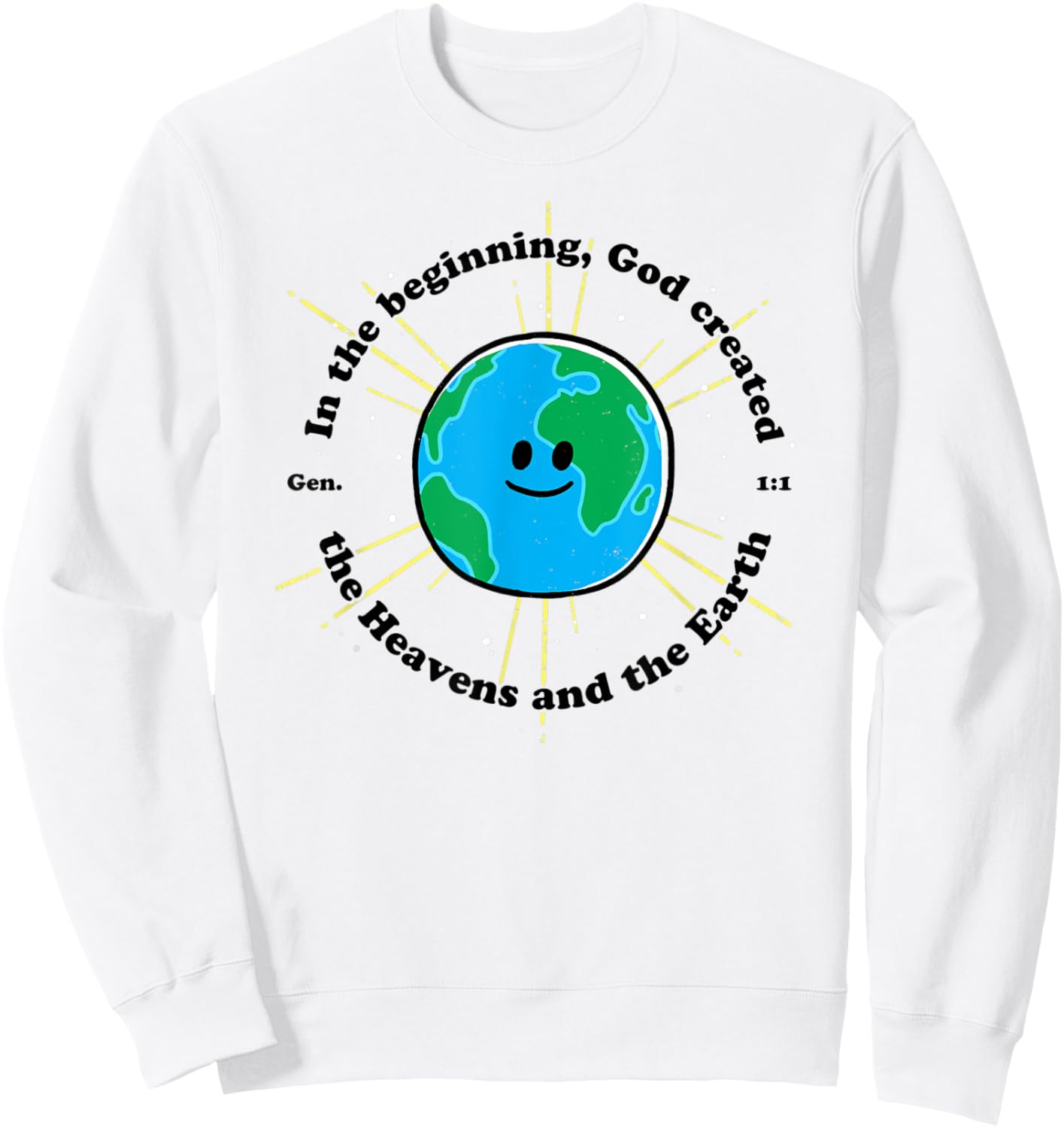 In the Beginning God Created the Heavens and the Earth Sweatshirt - Sweatshirt | White