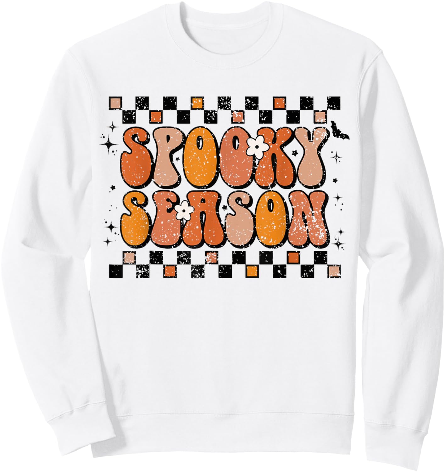Retro Spooky Season Halloween Preppy Witch Sweatshirt - Sweatshirt | White