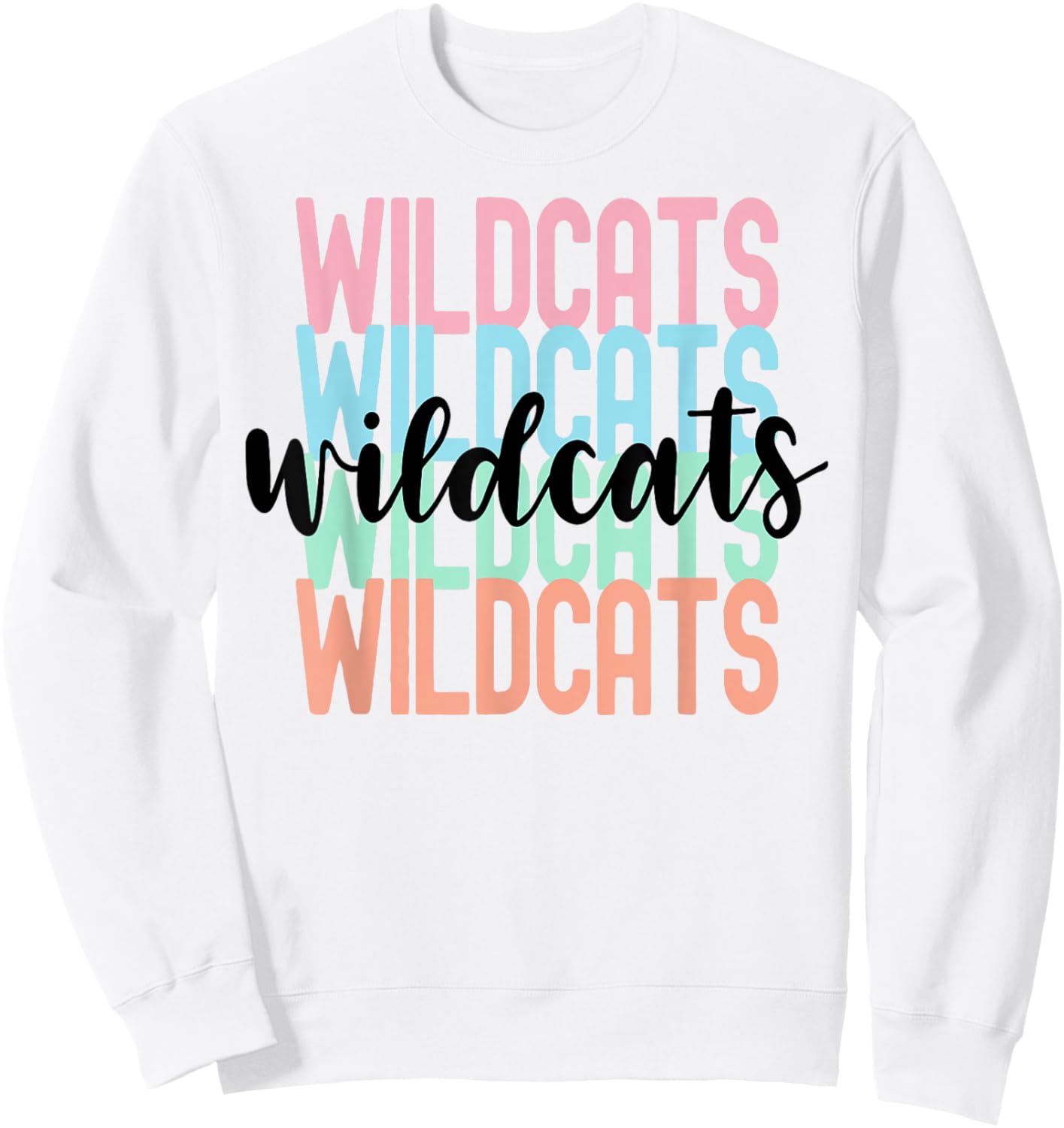 Wildcats Team Mascot School Spirit Game Night Sweatshirt - Sweatshirt | White