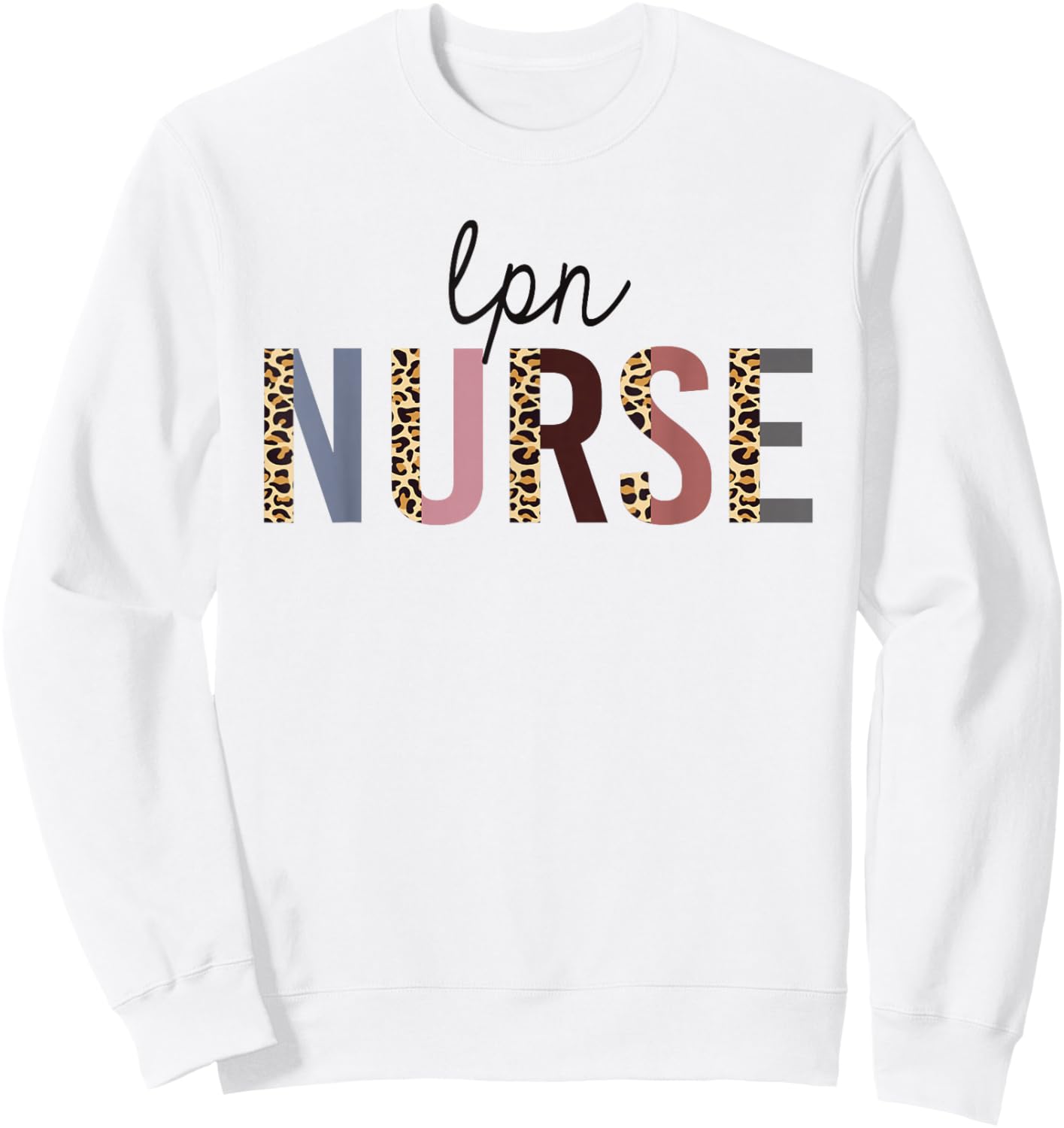 LPN Nurse Leopard Print Licensed Practical Nursing Women Sweatshirt - Sweatshirt | White