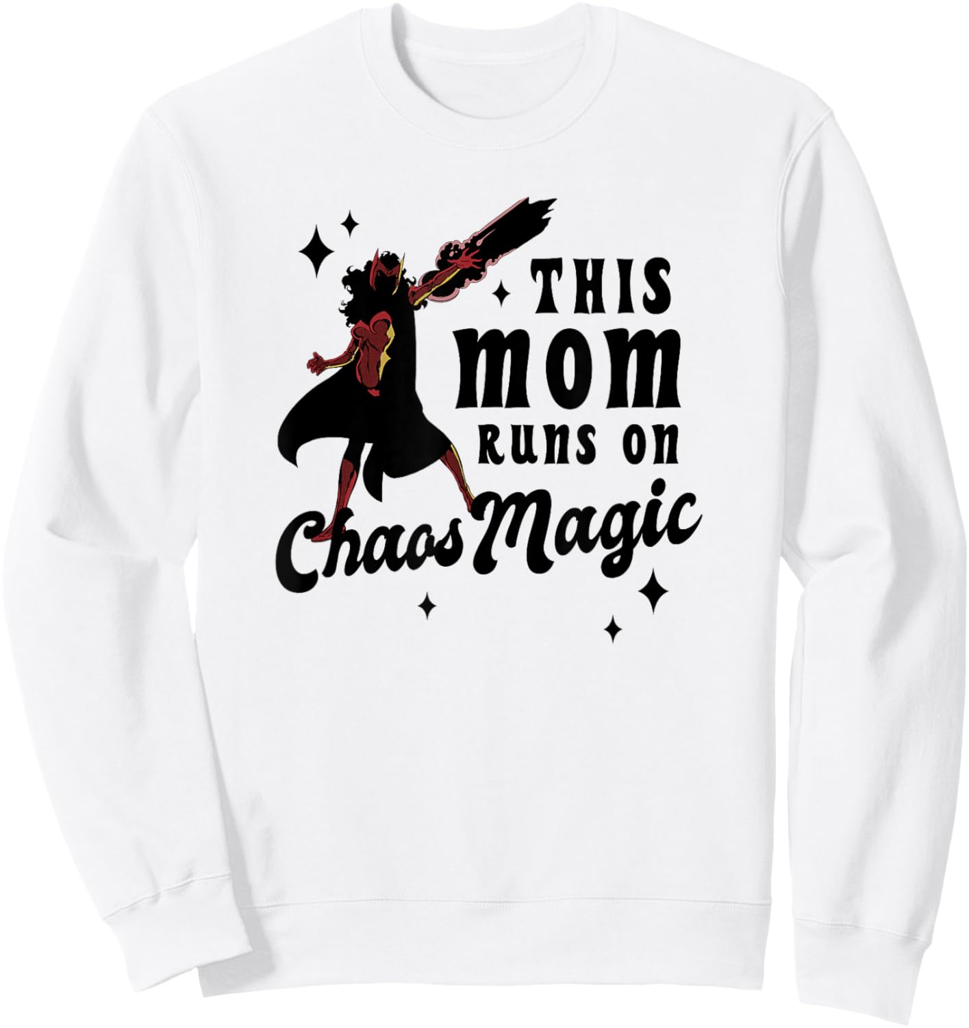Marvel Mother's Day Scarlet Witch Mom Magic Chest Text Logo Sweatshirt - Sweatshirt | White