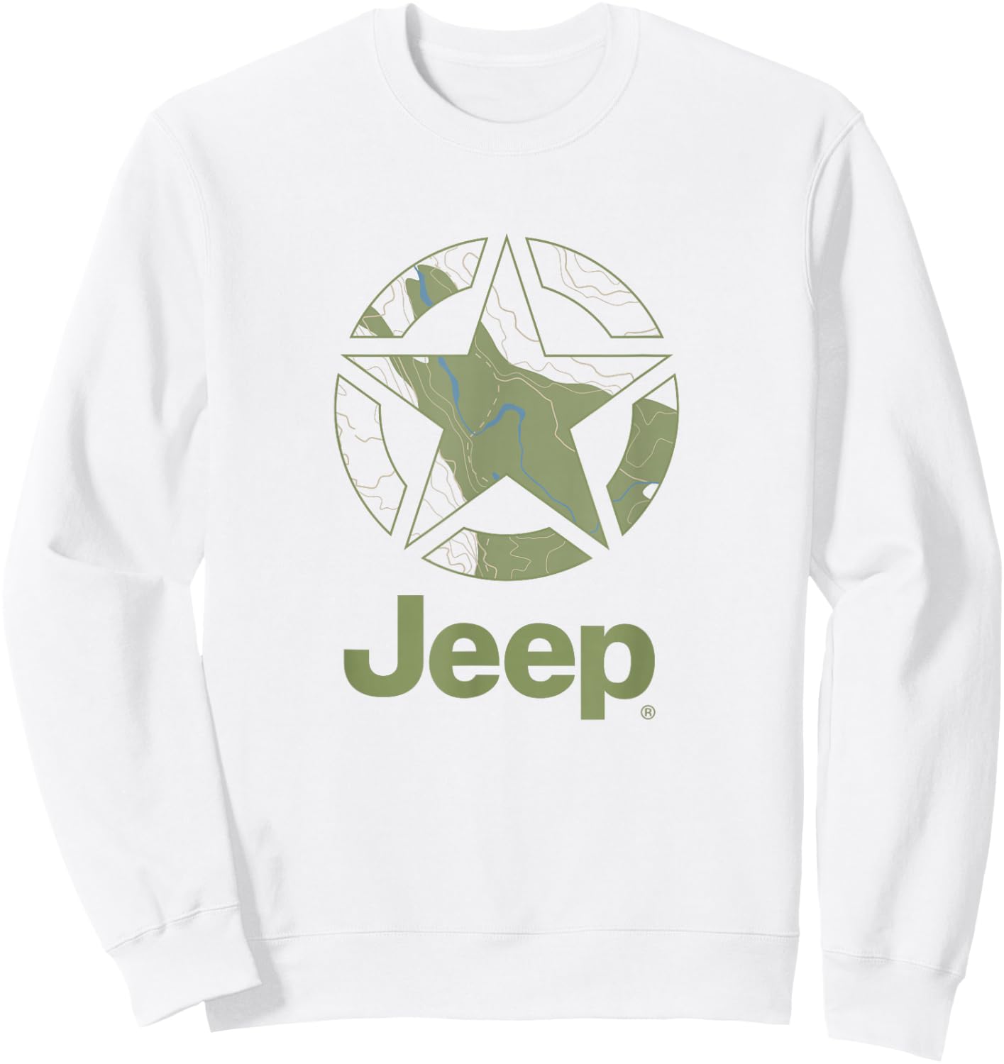 Jeep Army Star Map Sweatshirt - Sweatshirt | White