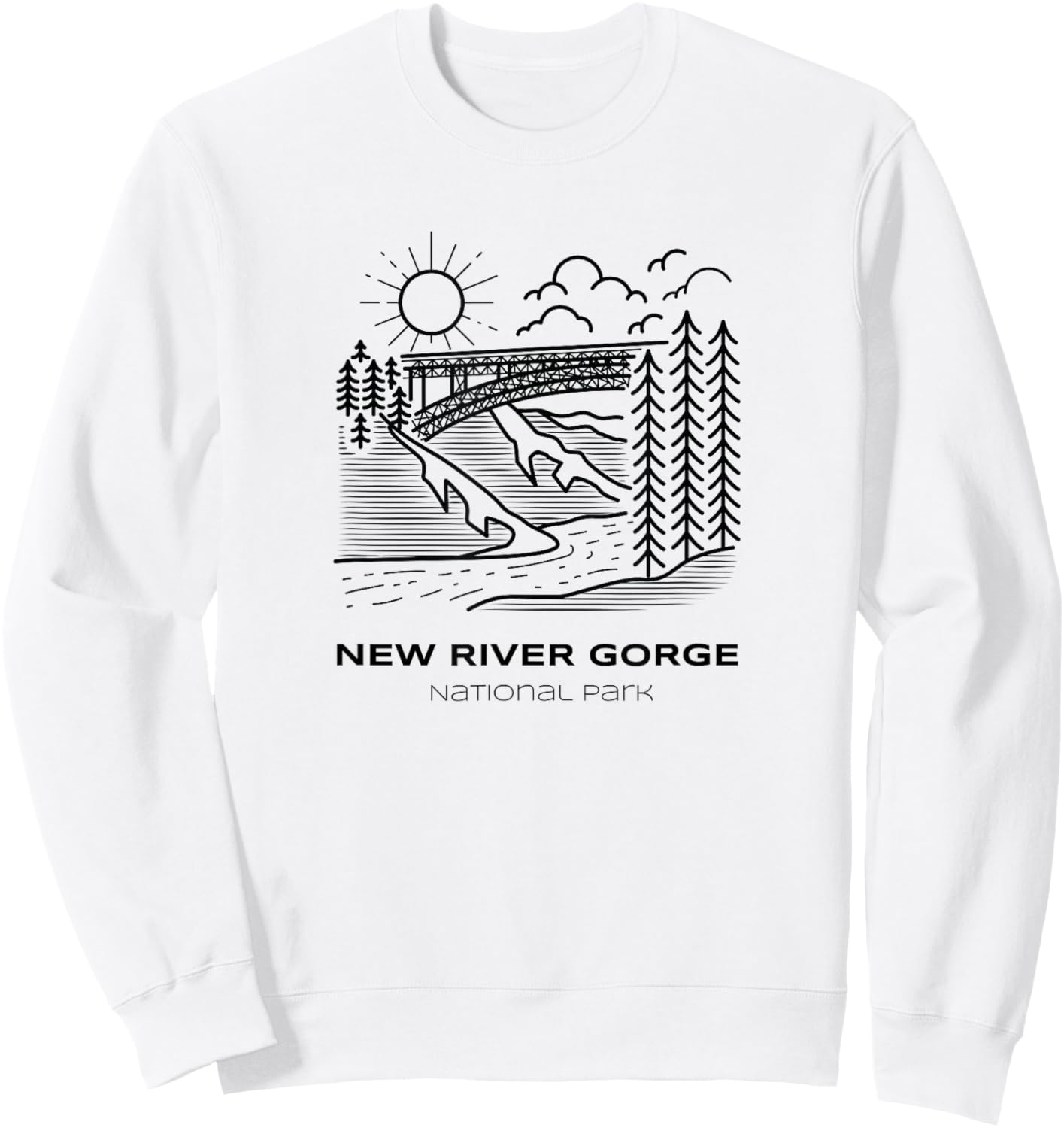 Vintage New River Gorge National Park Hike Sweatshirt - Sweatshirt | White