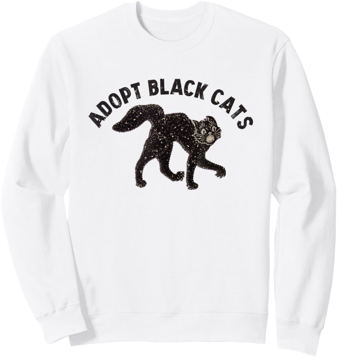 Adopt Black Cats Sweatshirt - Sweatshirt | White