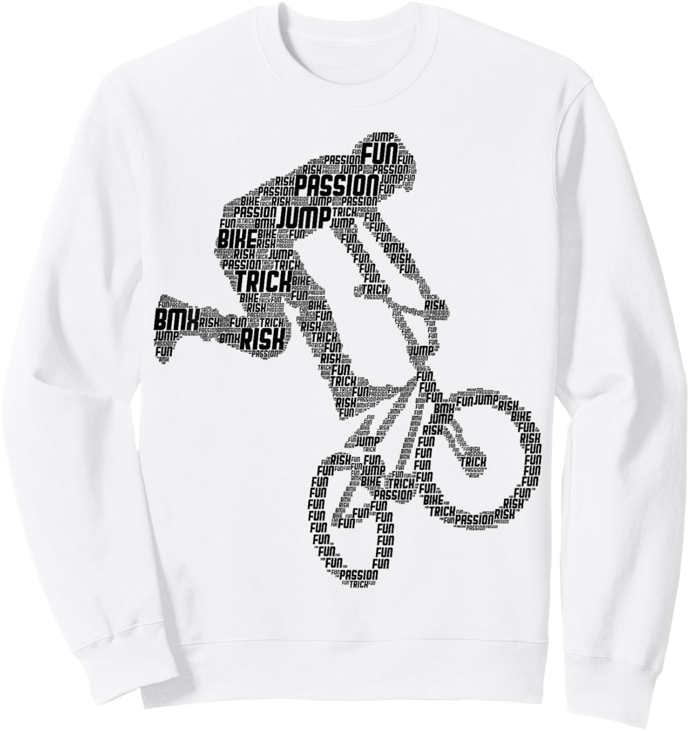 BMX Rider Bike Bicycle Stunt Racing Boys Kids Sweatshirt - Sweatshirt | White