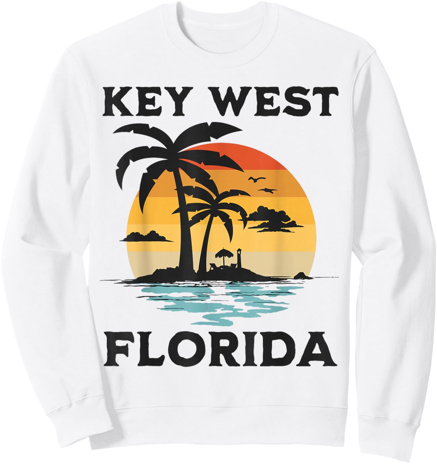 Key West Florida Beach Surf Summer Vacation Vintage Men Women Kids Sweatshirt - Sweatshirt | White